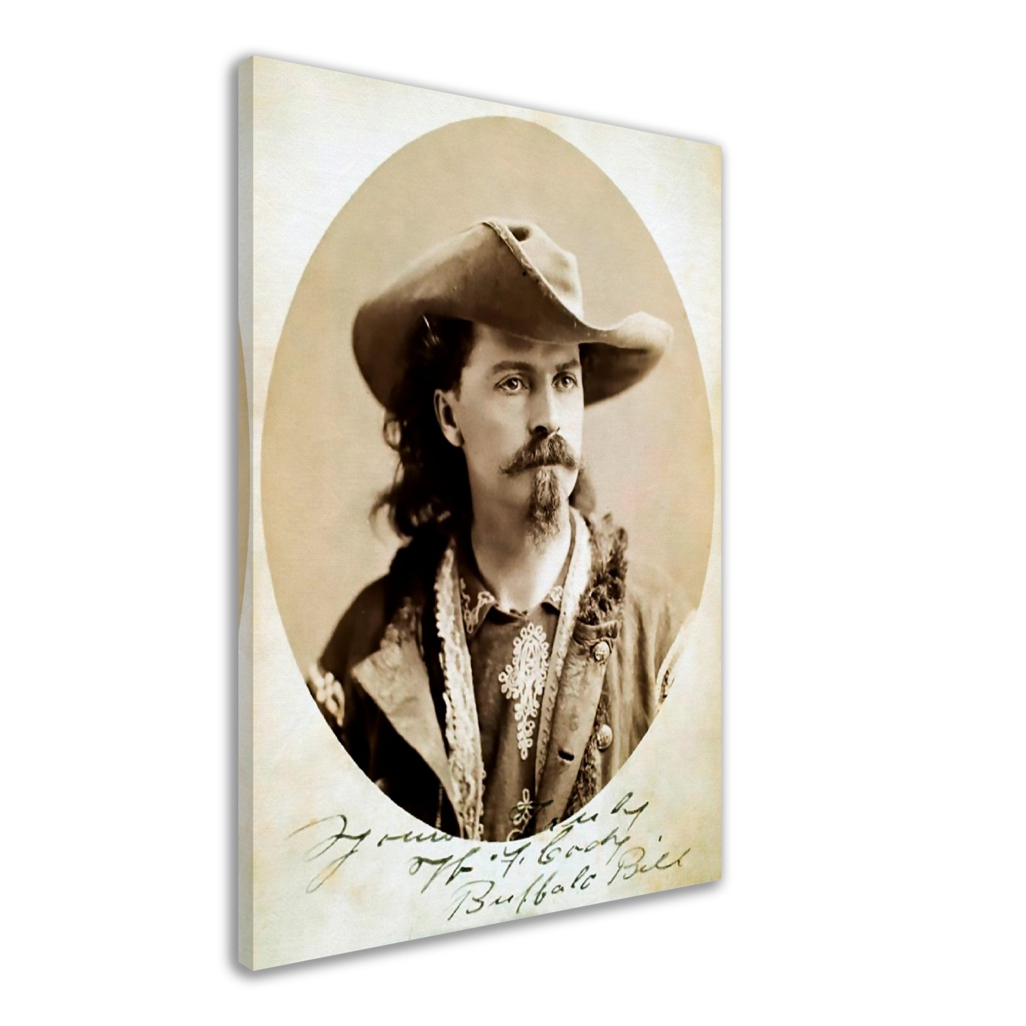 Buffalo Bills Canvas, Wild West Legend, Vintage Photo - Buffalo Bill Canvas Print - Signed William Cody Canvas - WallArtPrints4U