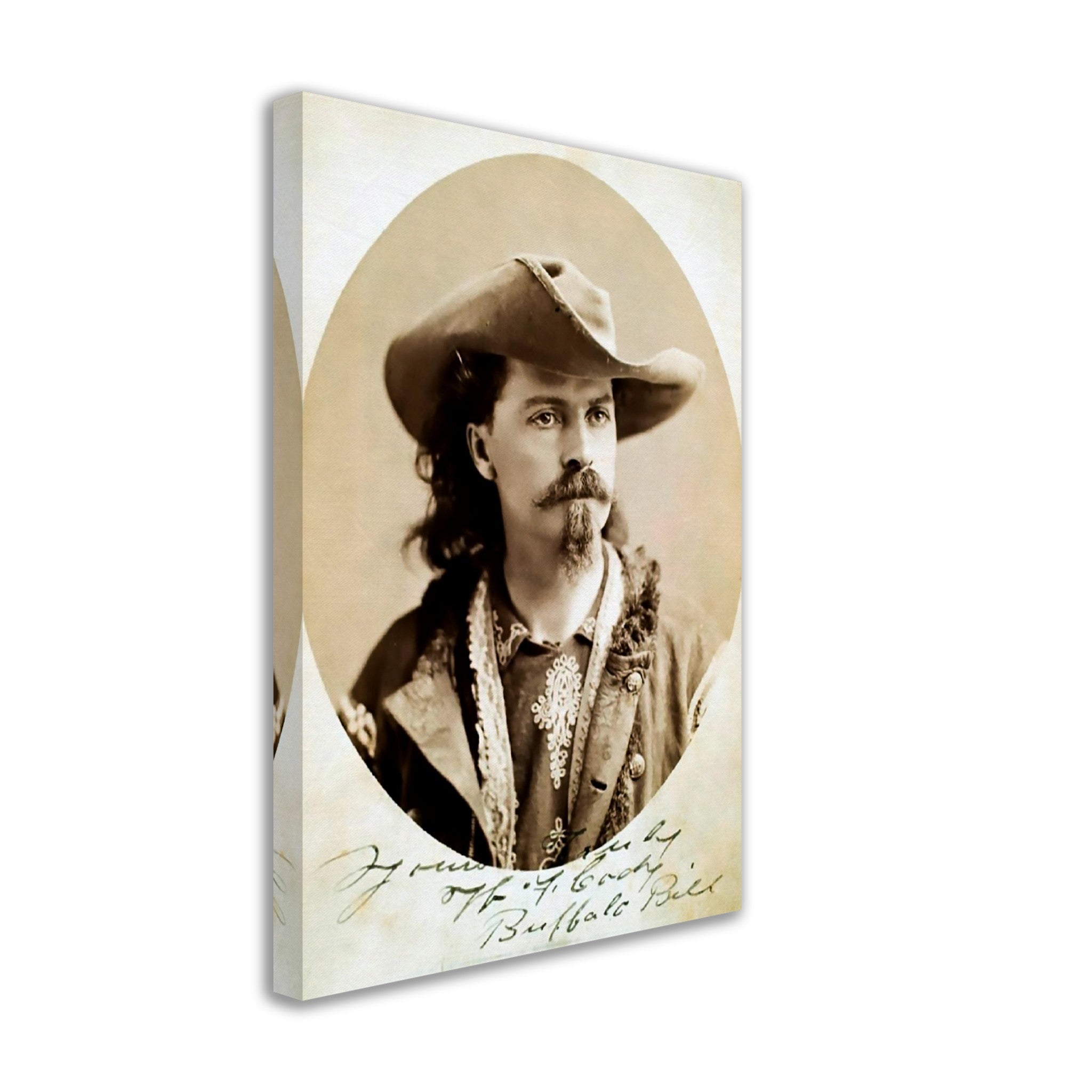 Buffalo Bills Canvas, Wild West Legend, Vintage Photo - Buffalo Bill Canvas Print - Signed William Cody Canvas - WallArtPrints4U