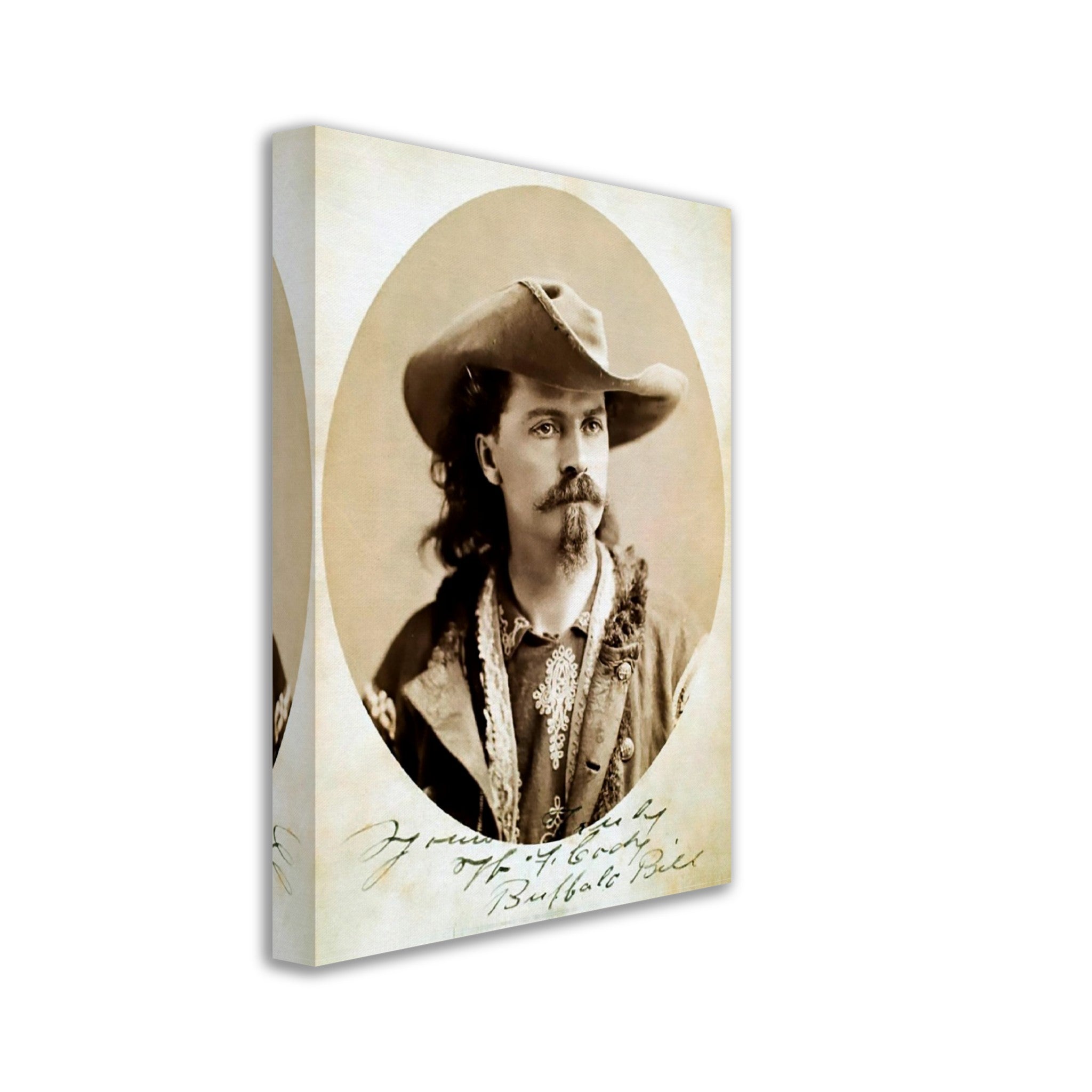 Buffalo Bills Canvas, Wild West Legend, Vintage Photo - Buffalo Bill Canvas Print - Signed William Cody Canvas - WallArtPrints4U