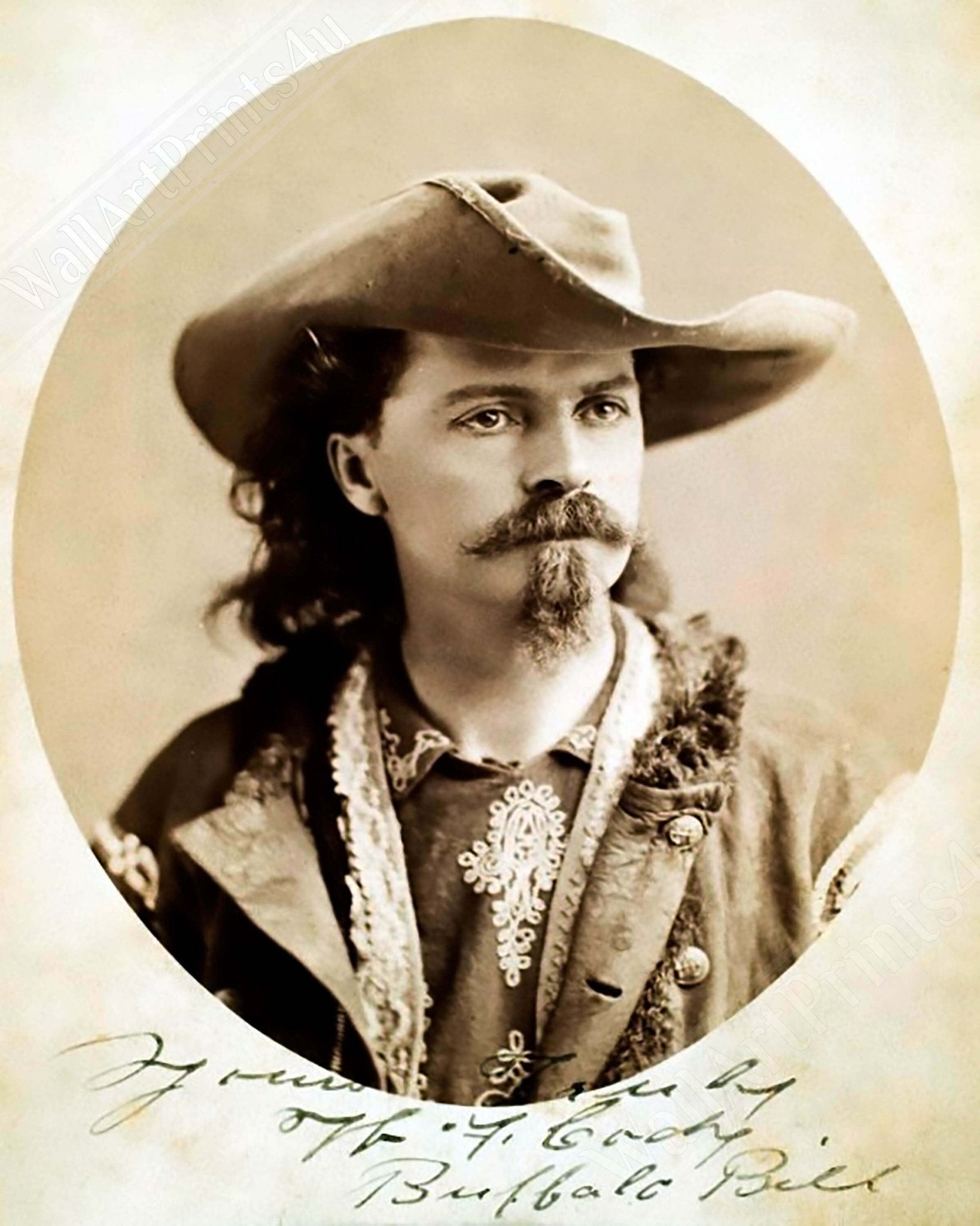 Buffalo Bills Canvas, Wild West Legend, Vintage Photo - Buffalo Bill Canvas Print - Signed William Cody Canvas - WallArtPrints4U