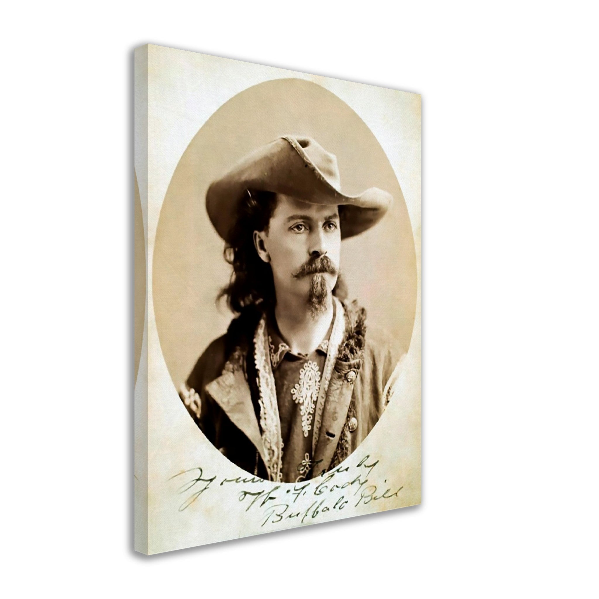Buffalo Bills Canvas, Wild West Legend, Vintage Photo - Buffalo Bill Canvas Print - Signed William Cody Canvas - WallArtPrints4U