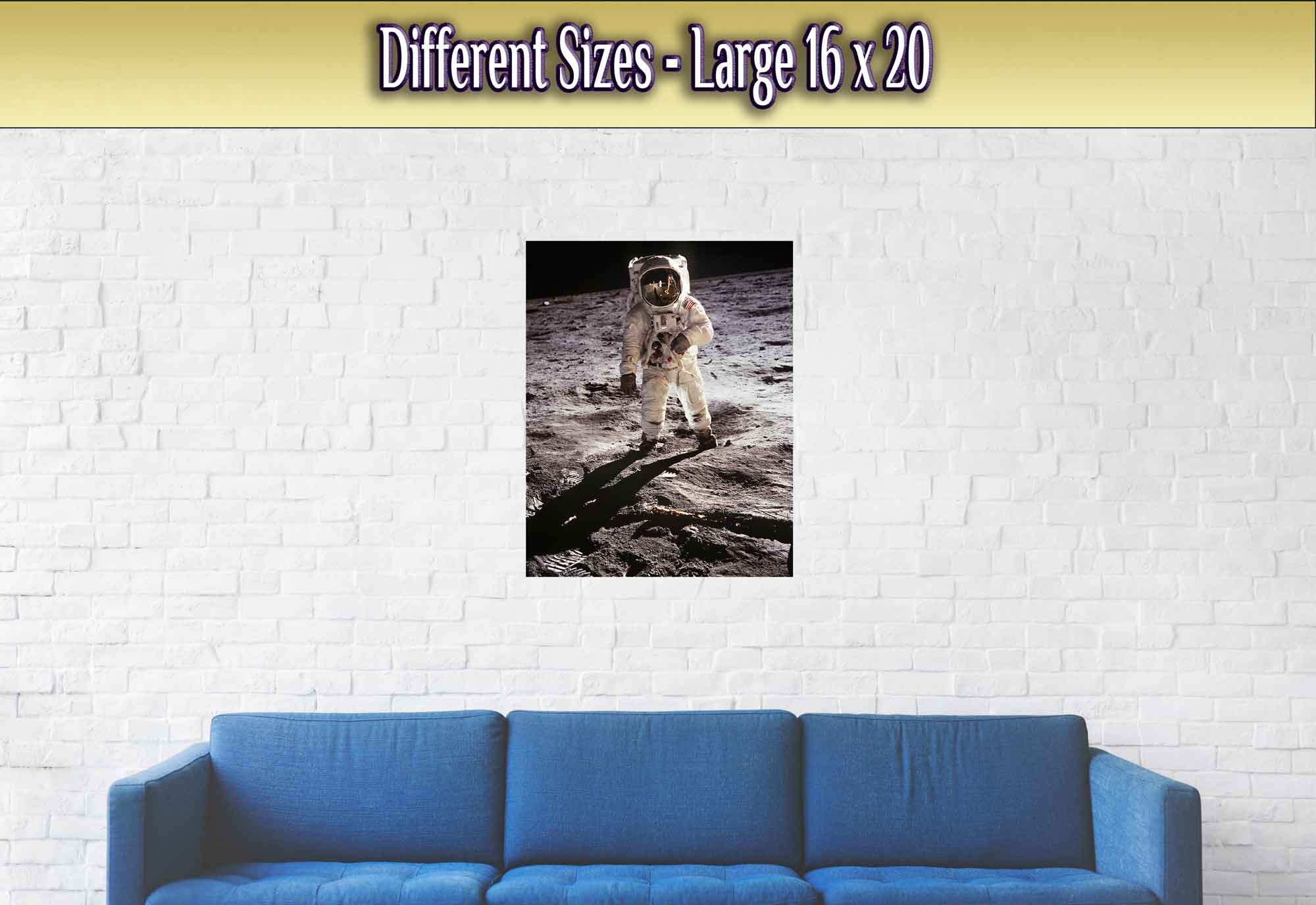 Buzz Aldrin Moon Landing Poster, Famous Photo Print From 1969, Vintage Wall Art - Apollo 11 Moon Landing - WallArtPrints4U