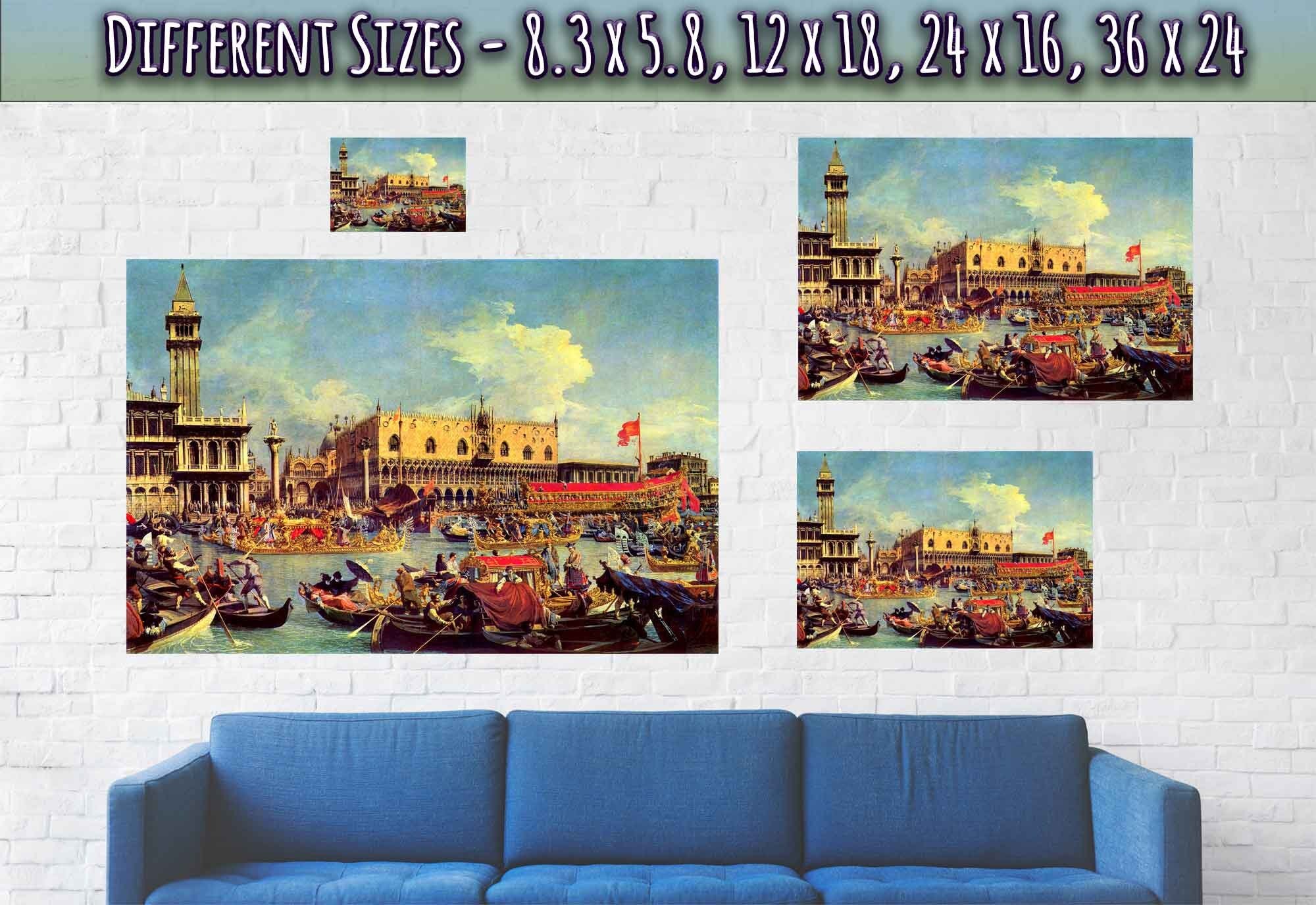 Canaletto Poster, The Bucinturo Print Venice, Returning To The Molo On Ascension Day - WallArtPrints4U