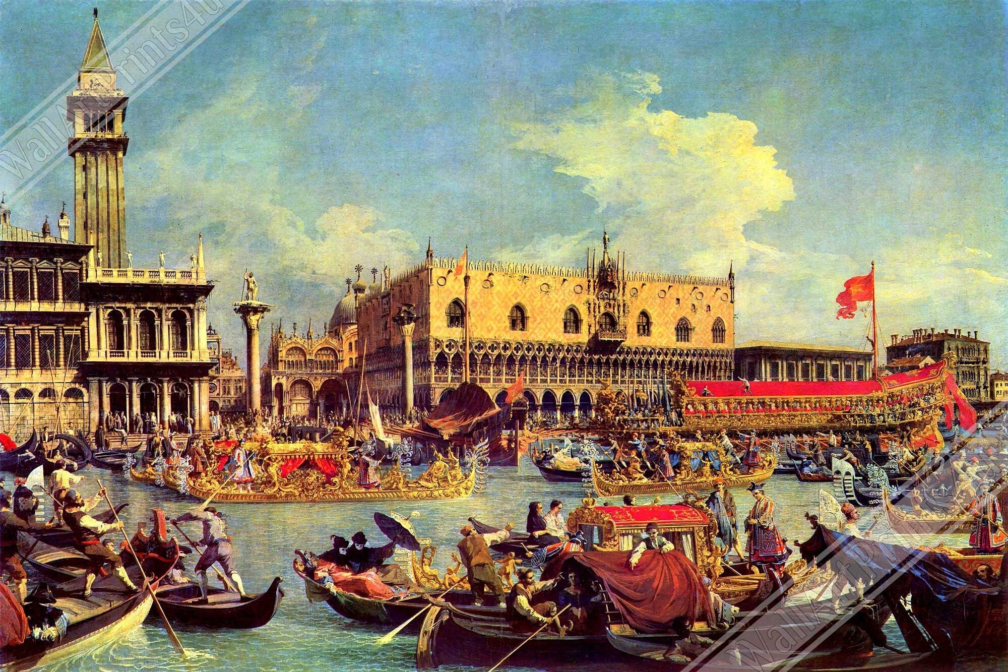 Canaletto Poster, The Bucinturo Print Venice, Returning To The Molo On Ascension Day - WallArtPrints4U