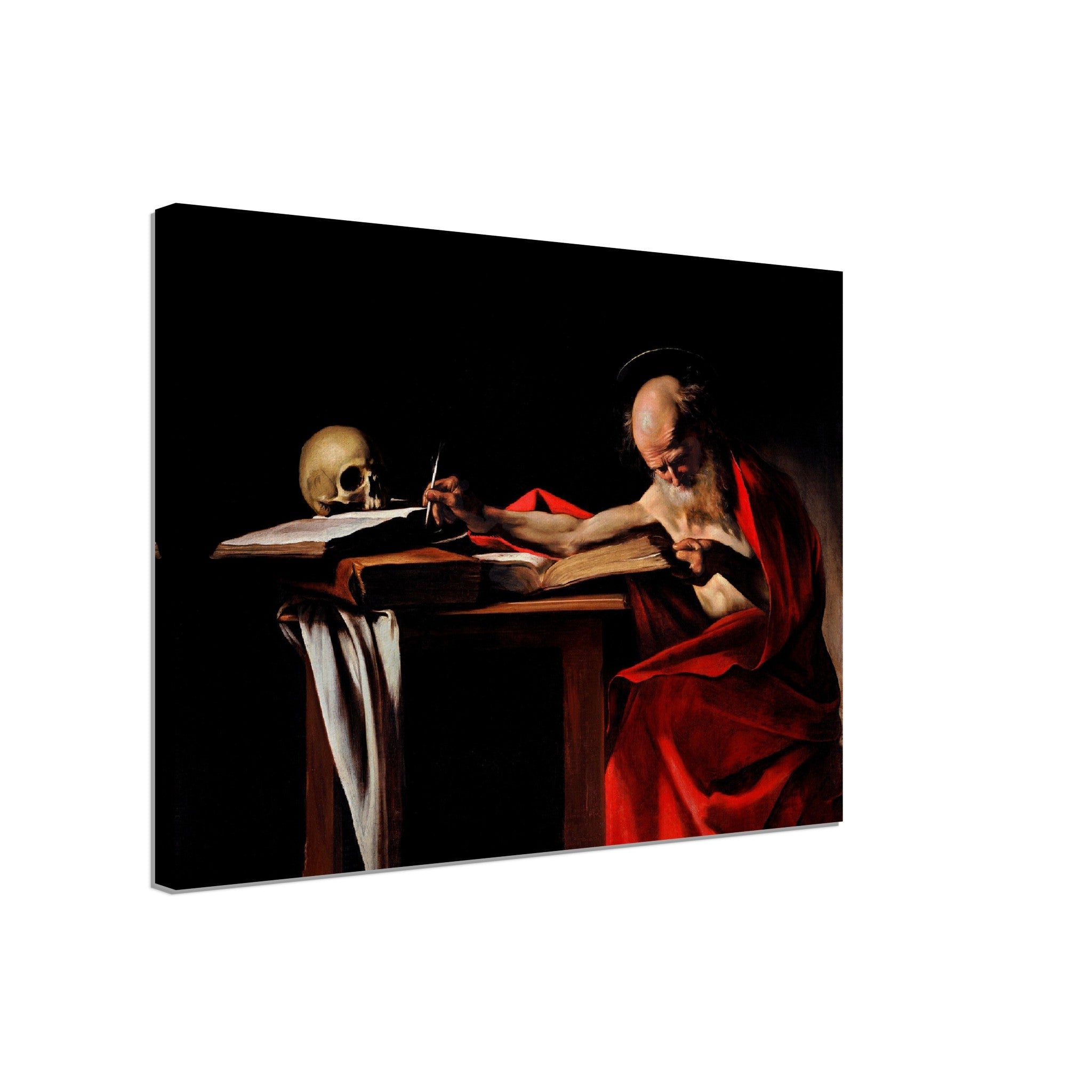 Caravaggio Canvas, St Jerome Writing Painting Canvas Print - WallArtPrints4U