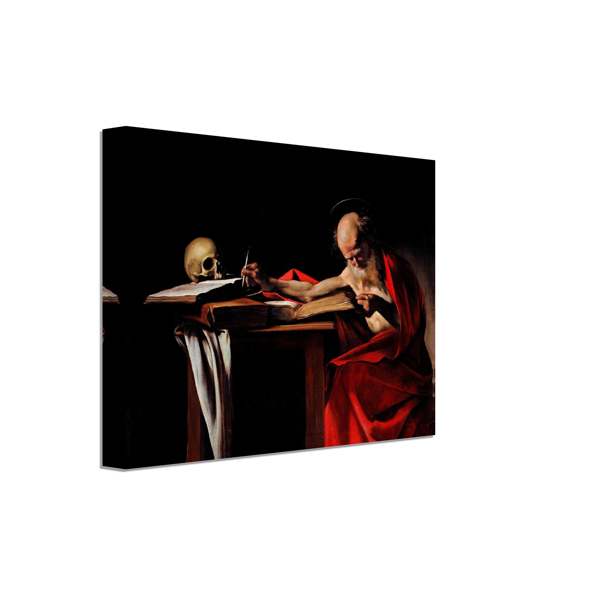 Caravaggio Canvas, St Jerome Writing Painting Canvas Print - WallArtPrints4U