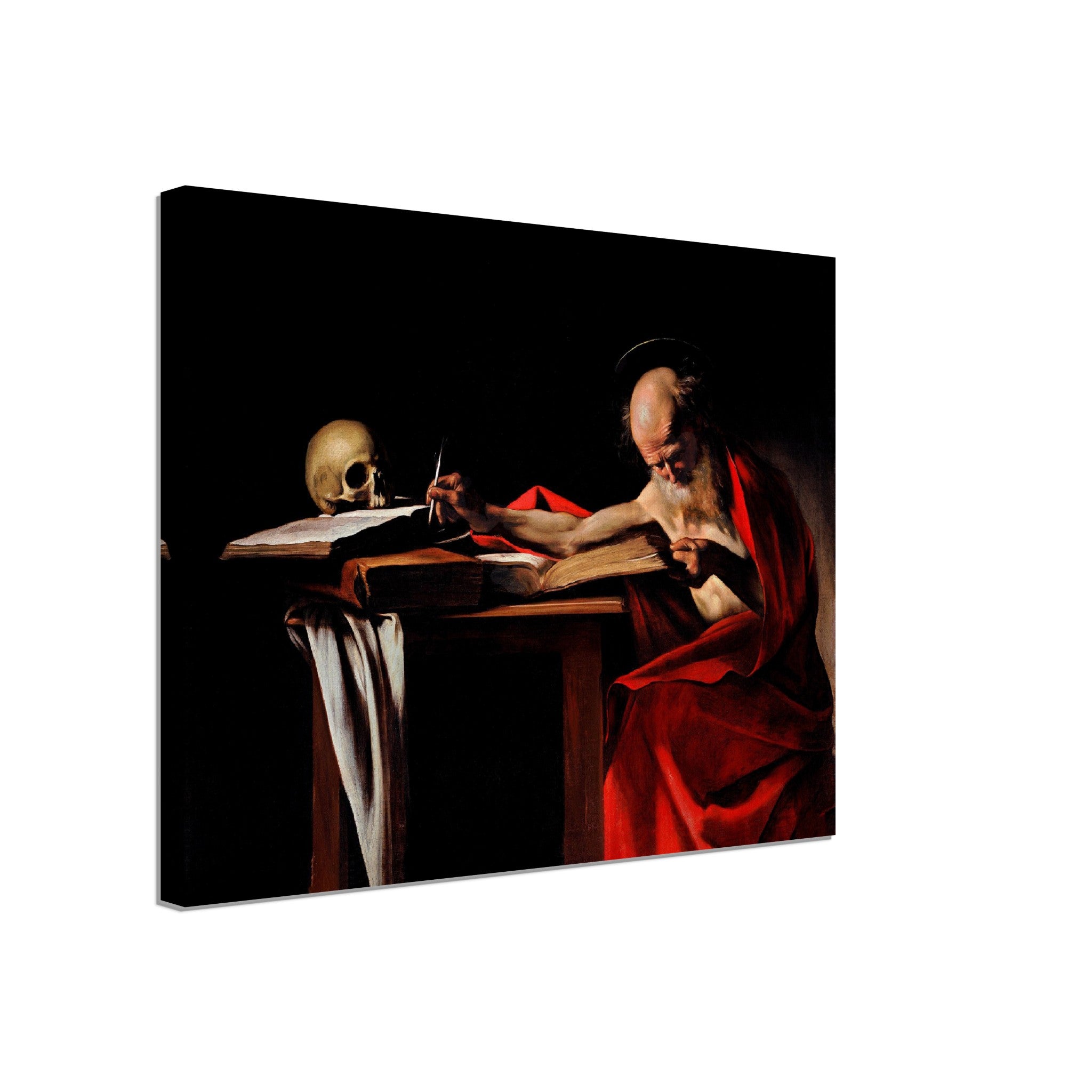 Caravaggio Canvas, St Jerome Writing Painting Canvas Print - WallArtPrints4U