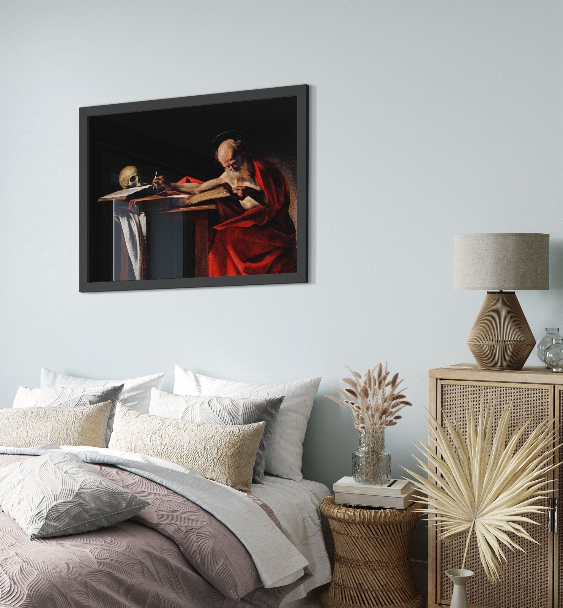 Caravaggio Framed, St Jerome Writing Painting Framed Print - WallArtPrints4U