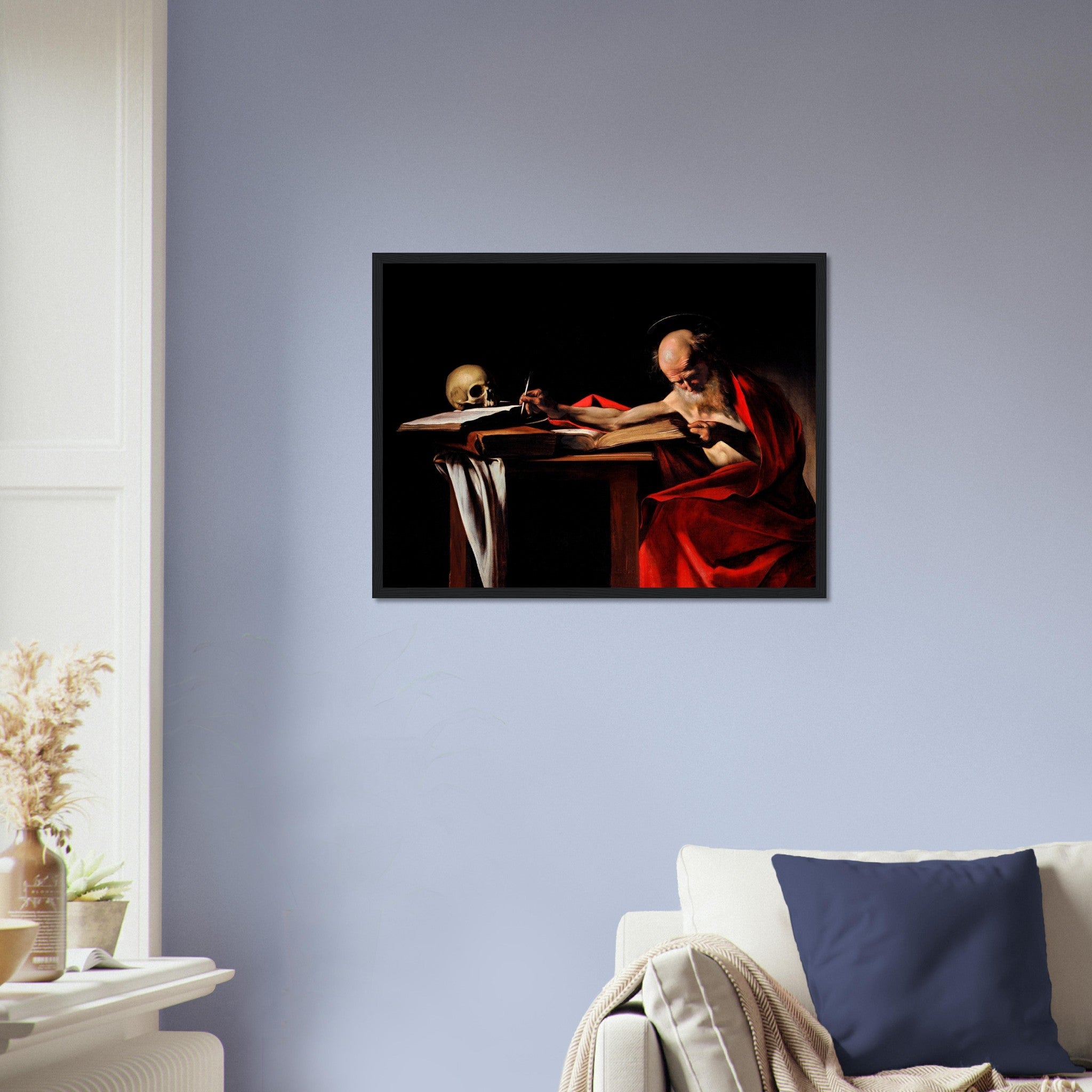 Caravaggio Framed, St Jerome Writing Painting Framed Print - WallArtPrints4U