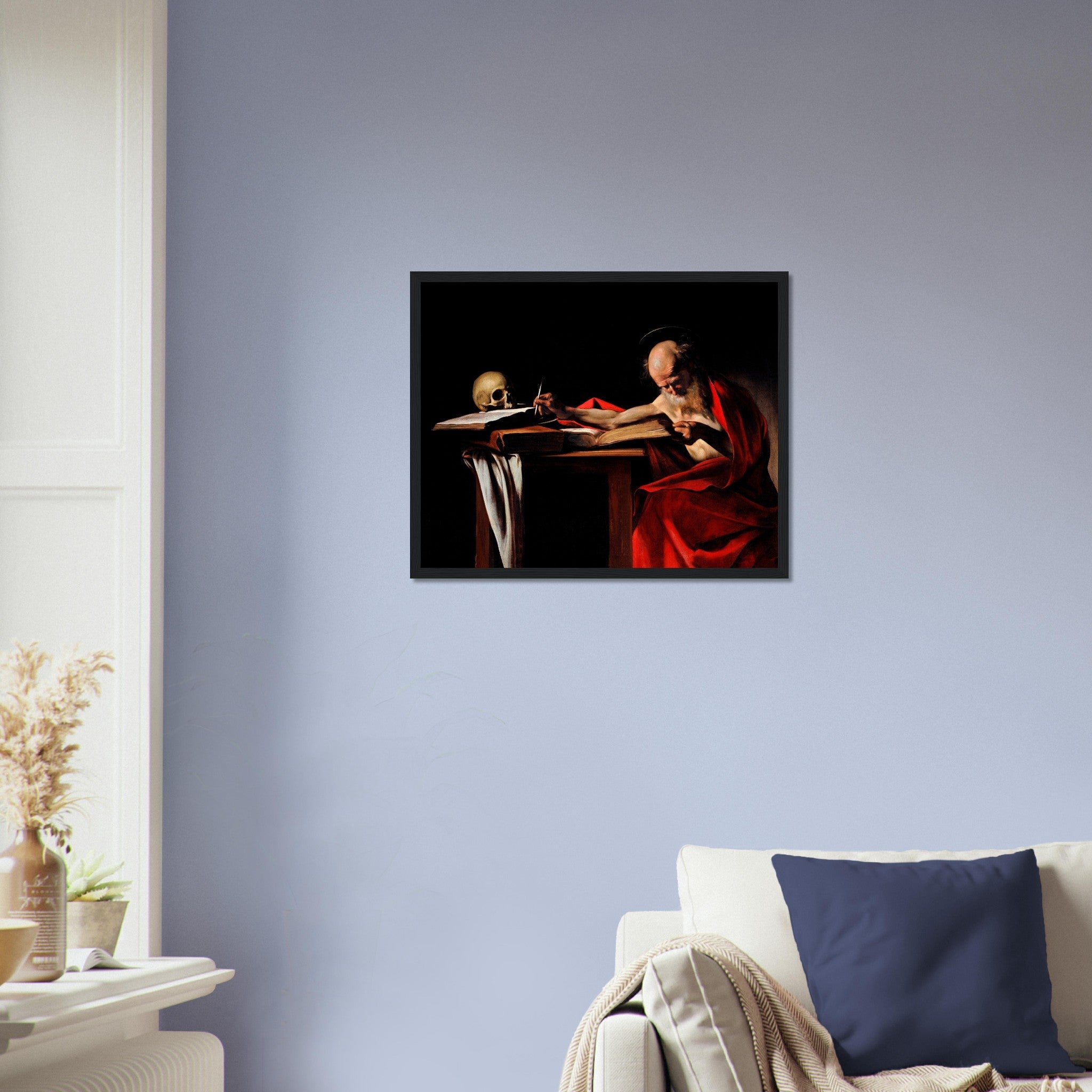 Caravaggio Framed, St Jerome Writing Painting Framed Print - WallArtPrints4U