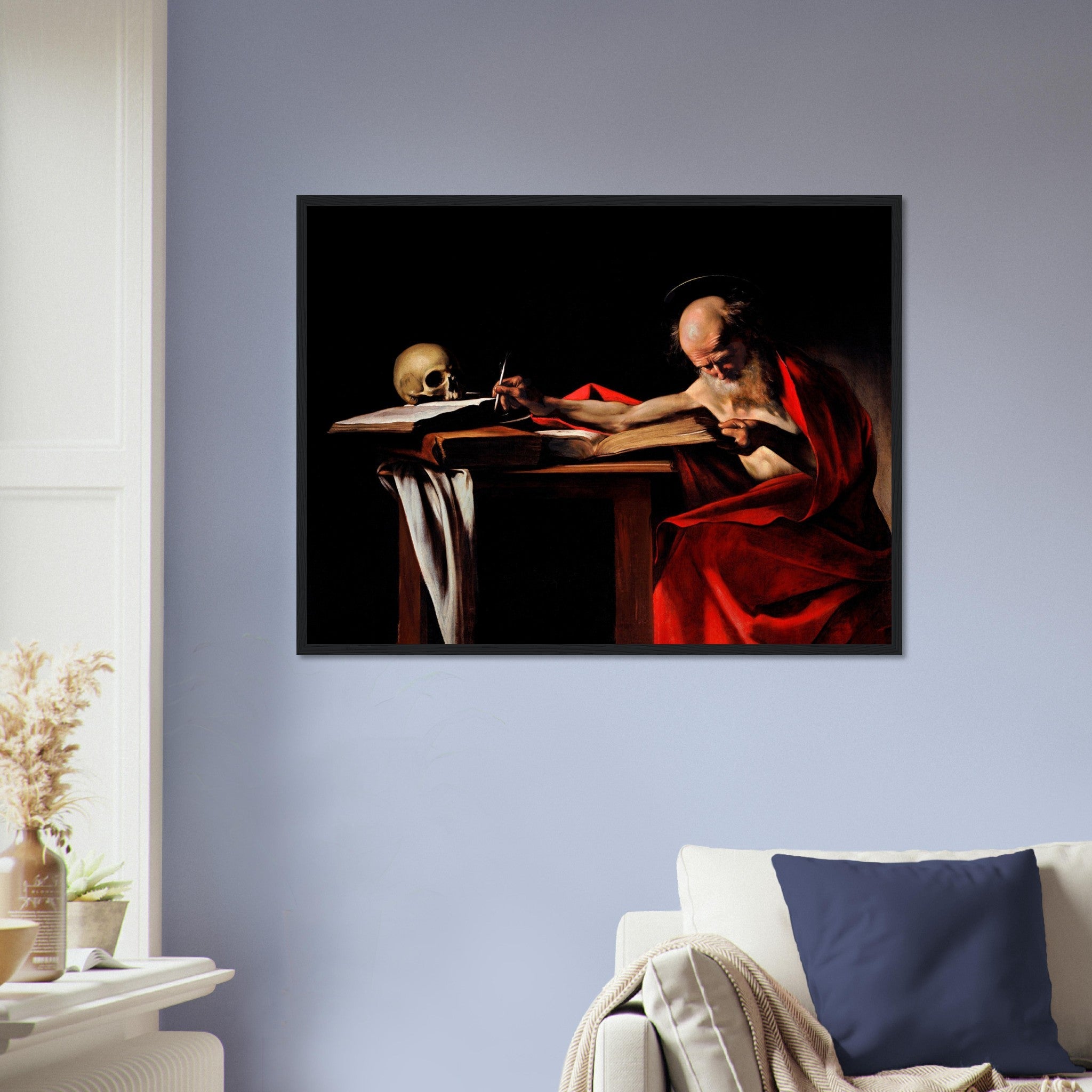 Caravaggio Framed, St Jerome Writing Painting Framed Print - WallArtPrints4U