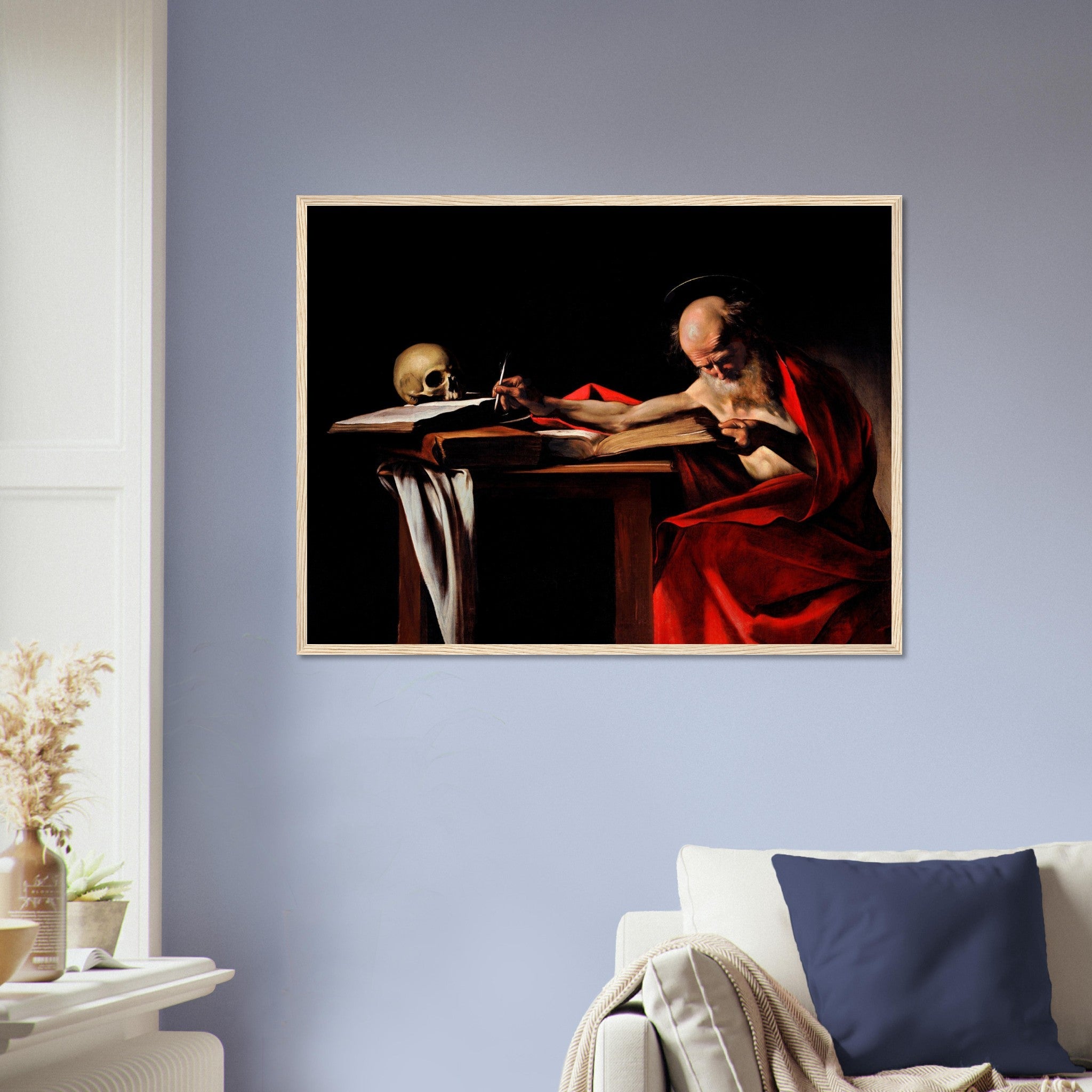 Caravaggio Framed, St Jerome Writing Painting Framed Print - WallArtPrints4U