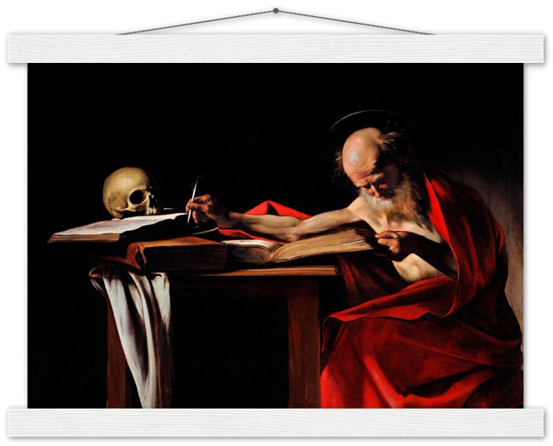 Caravaggio Poster, St Jerome Writing Painting Poster Print - WallArtPrints4U