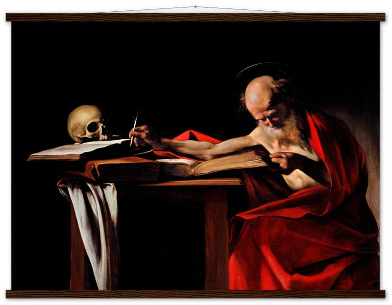 Caravaggio Poster, St Jerome Writing Painting Poster Print - WallArtPrints4U