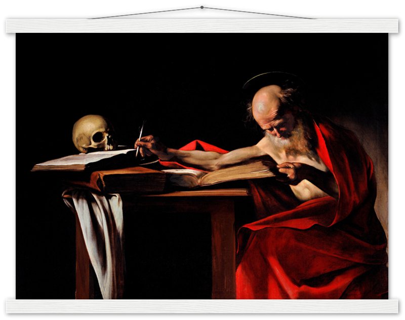 Caravaggio Poster, St Jerome Writing Painting Poster Print - WallArtPrints4U