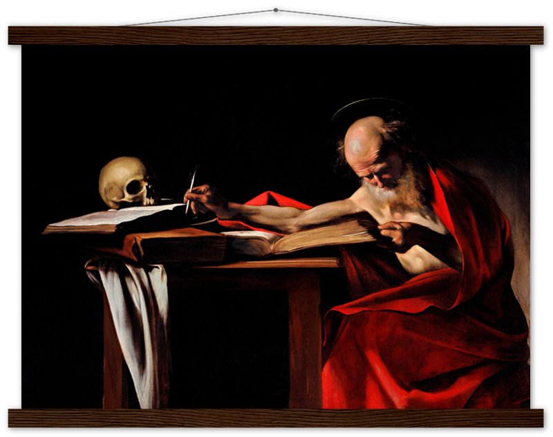 Caravaggio Poster, St Jerome Writing Painting Poster Print - WallArtPrints4U