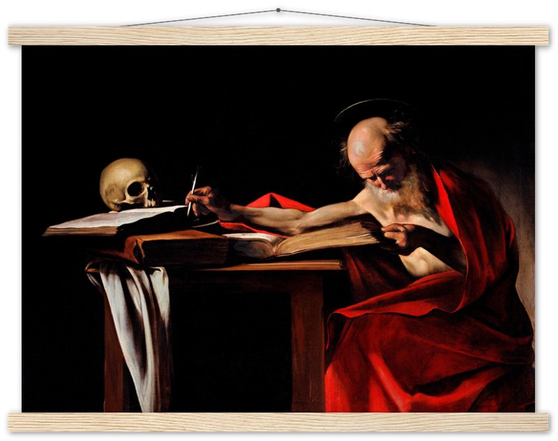 Caravaggio Poster, St Jerome Writing Painting Poster Print - WallArtPrints4U