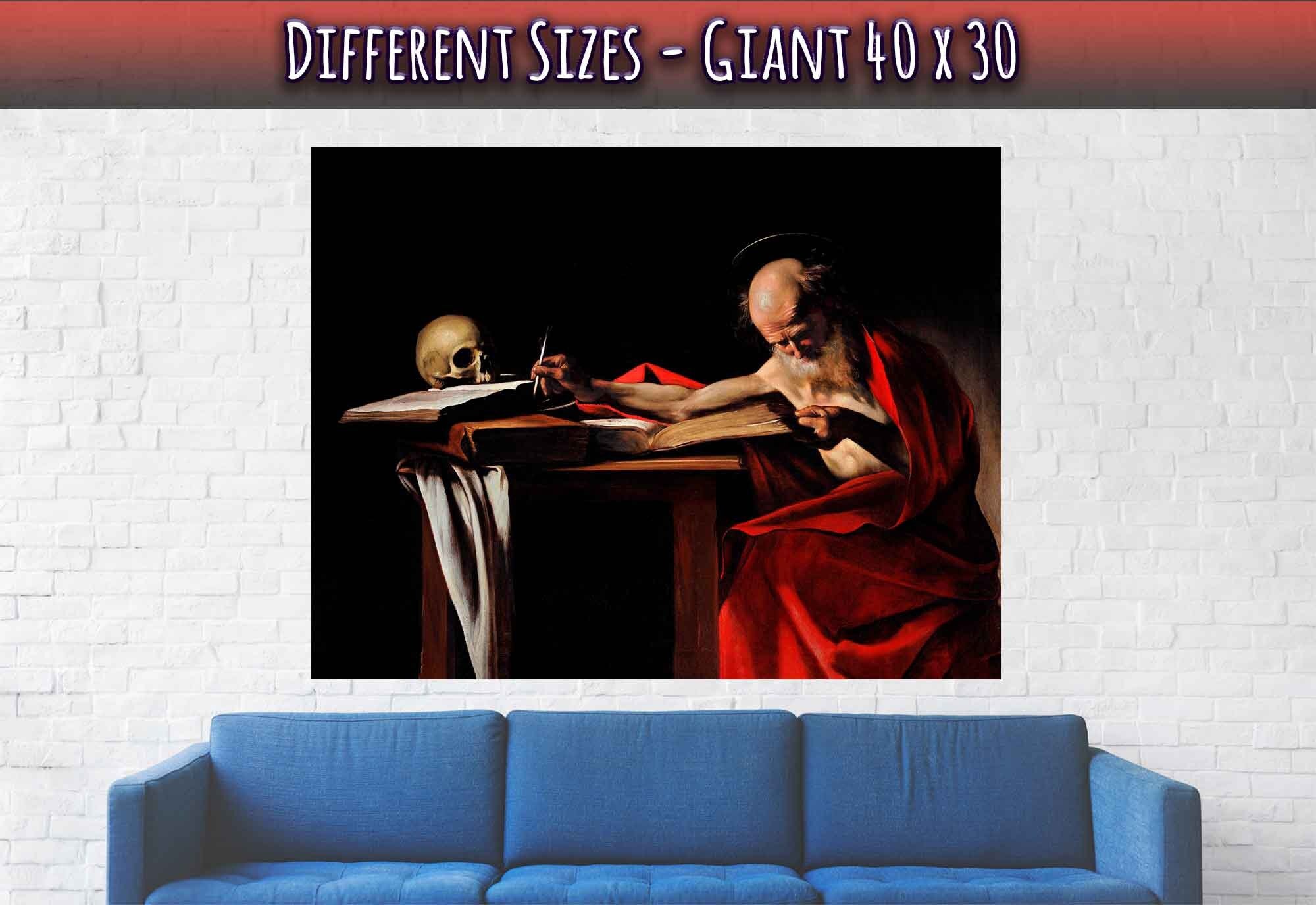 Caravaggio Poster, St Jerome Writing Painting Poster Print - WallArtPrints4U