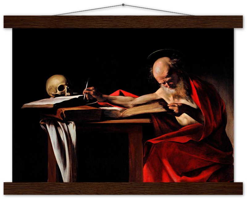 Caravaggio Poster, St Jerome Writing Painting Poster Print - WallArtPrints4U