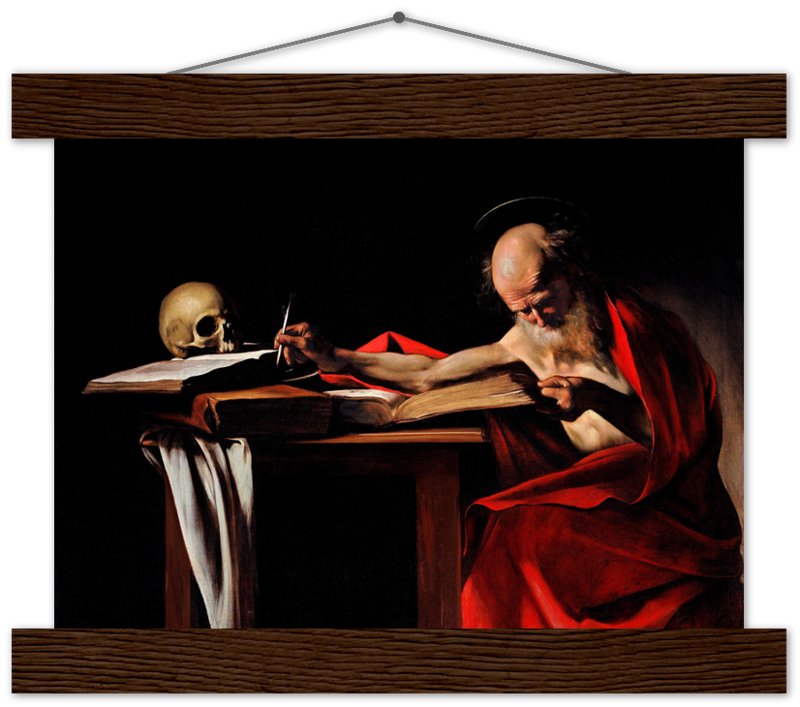 Caravaggio Poster, St Jerome Writing Painting Poster Print - WallArtPrints4U