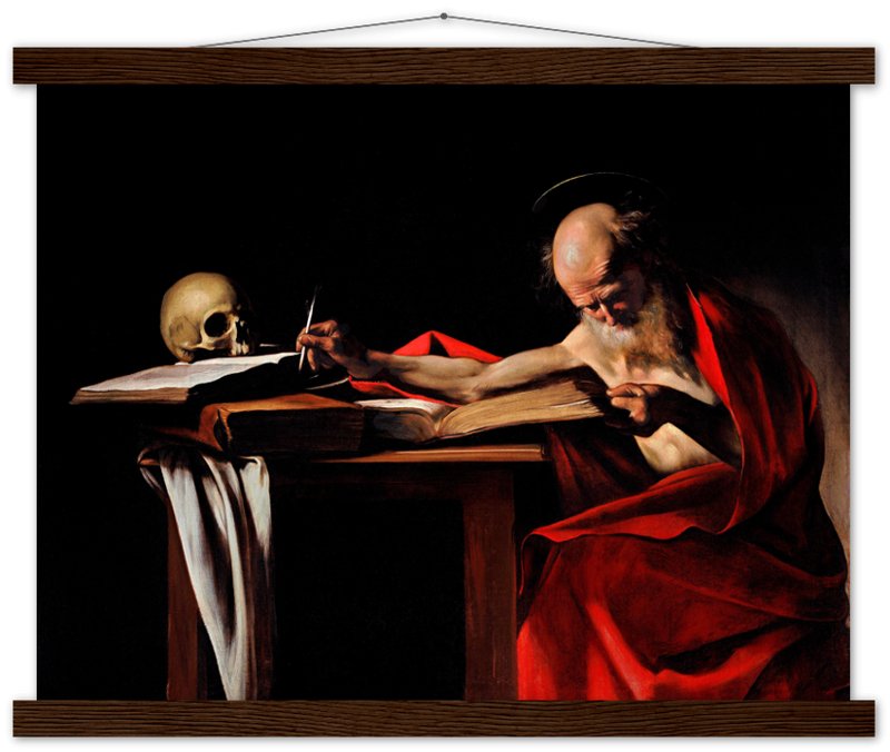 Caravaggio Poster, St Jerome Writing Painting Poster Print - WallArtPrints4U