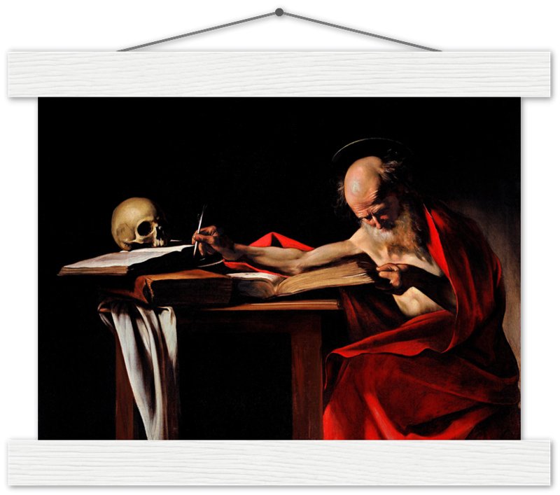 Caravaggio Poster, St Jerome Writing Painting Poster Print - WallArtPrints4U