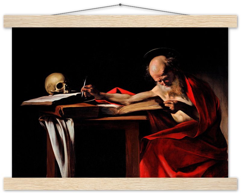 Caravaggio Poster, St Jerome Writing Painting Poster Print - WallArtPrints4U