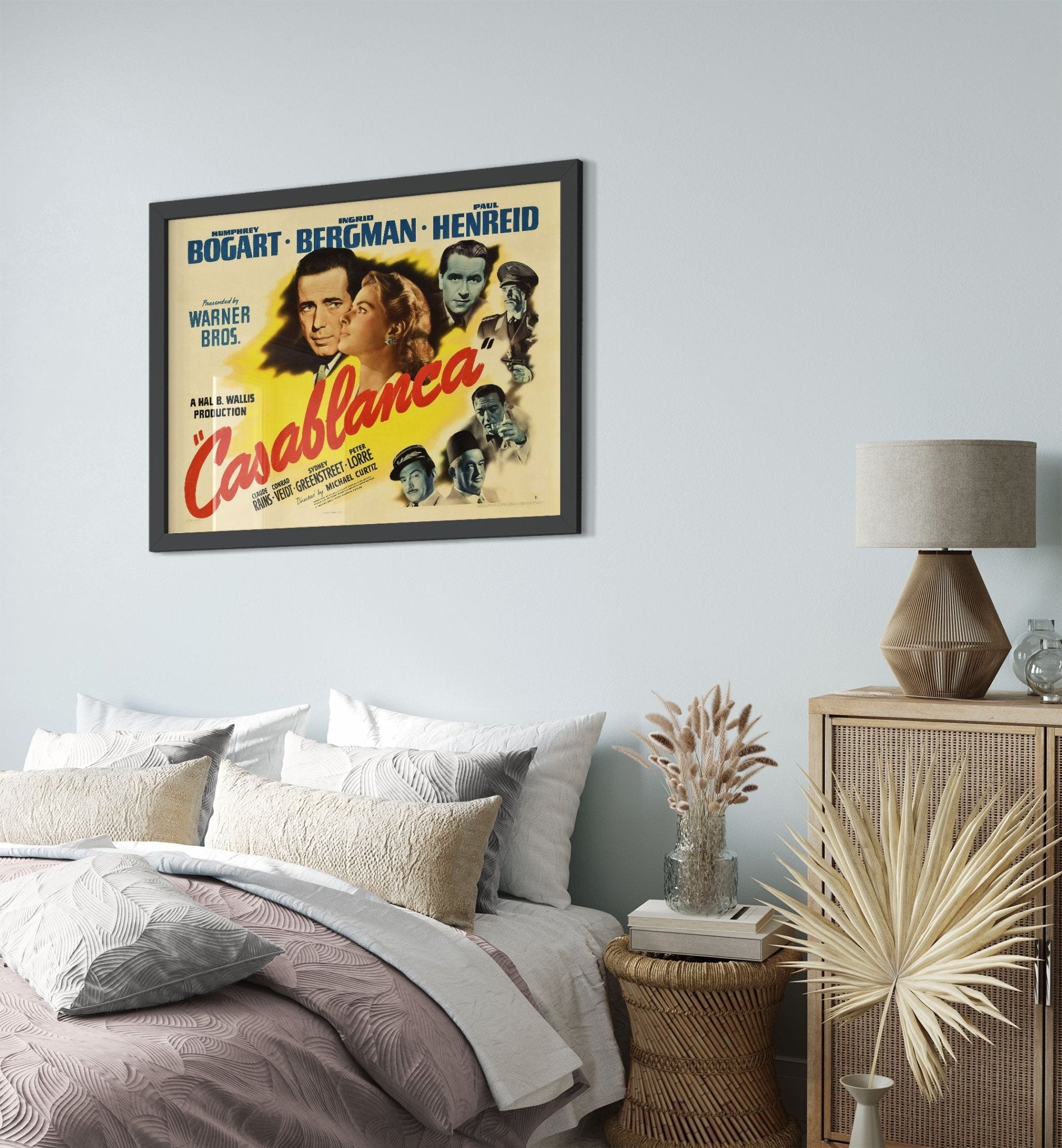 Casablanca Movie Framed, Vintage Movie Framed 1942 Framed Film Art - Humphrey Bogart - Ingrid Bergman - WallArtPrints4U