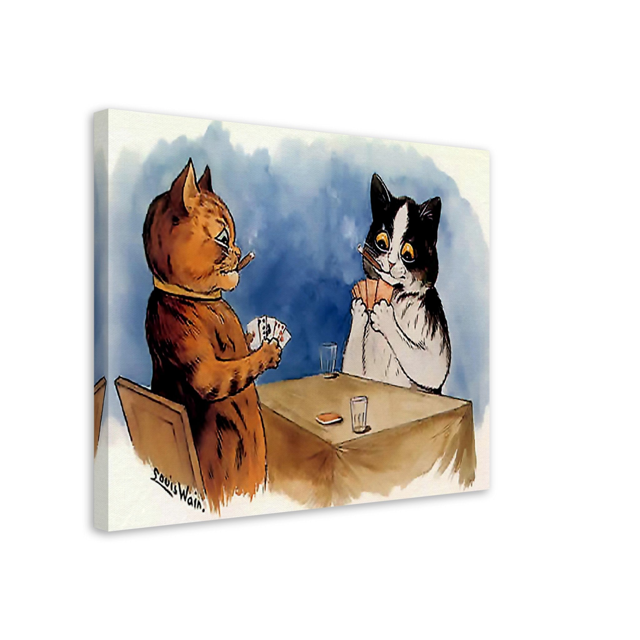 Cat Poker Canvas Print, Louis Wain Canvas - Cats Playing Poker - Louis Wain Cat Canvas Print - WallArtPrints4U