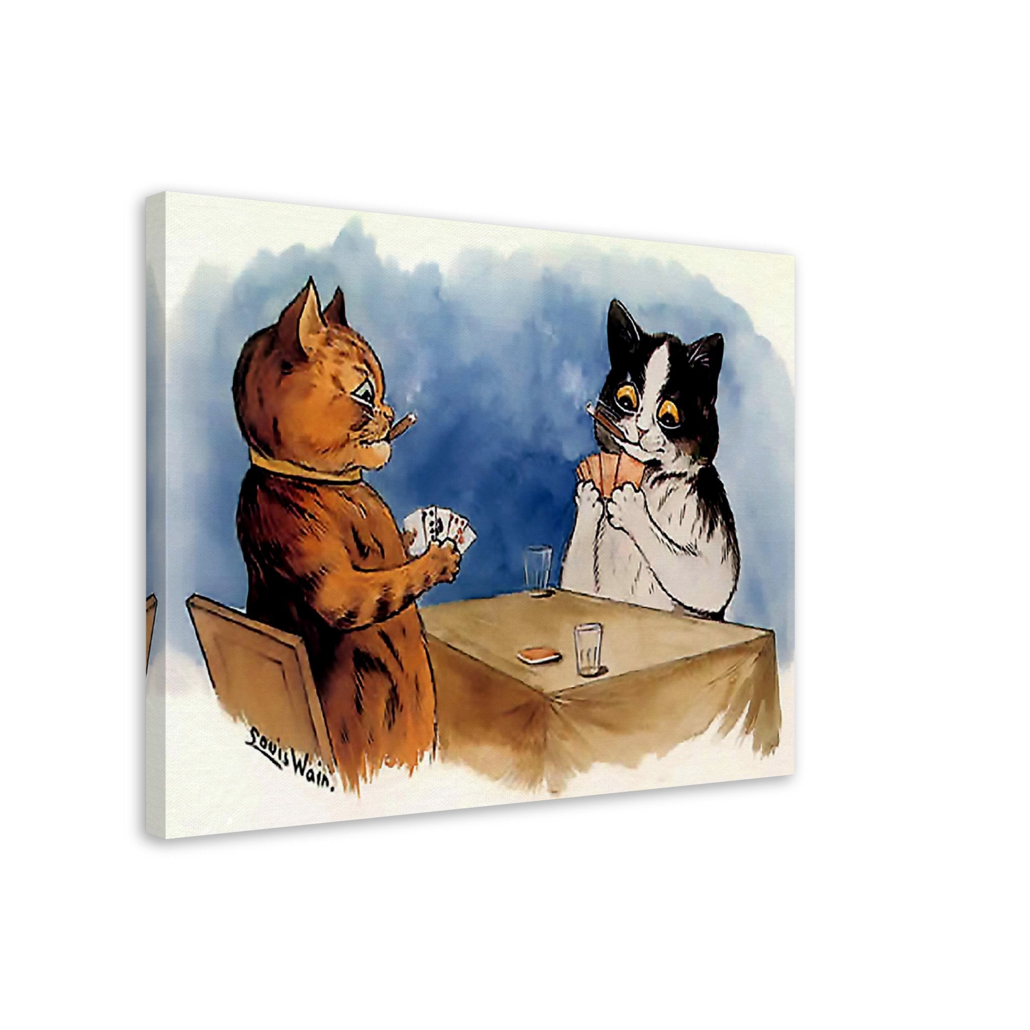 Cat Poker Canvas Print, Louis Wain Canvas - Cats Playing Poker - Louis Wain Cat Canvas Print - WallArtPrints4U