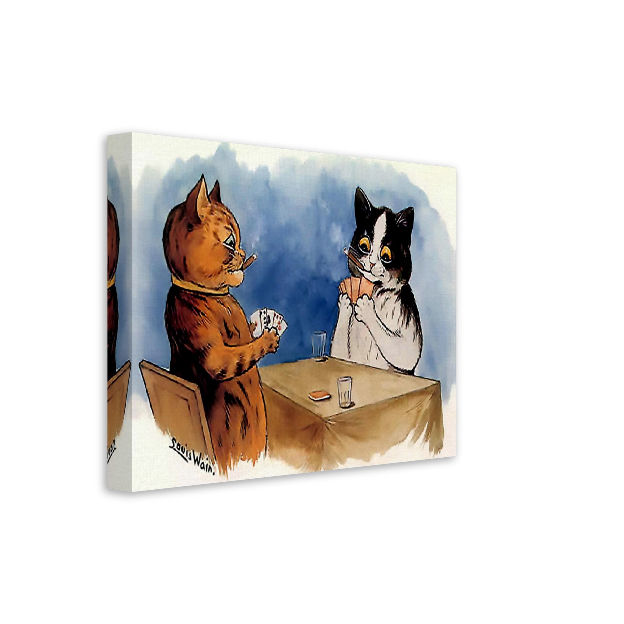 Cat Poker Canvas Print, Louis Wain Canvas - Cats Playing Poker - Louis Wain Cat Canvas Print - WallArtPrints4U