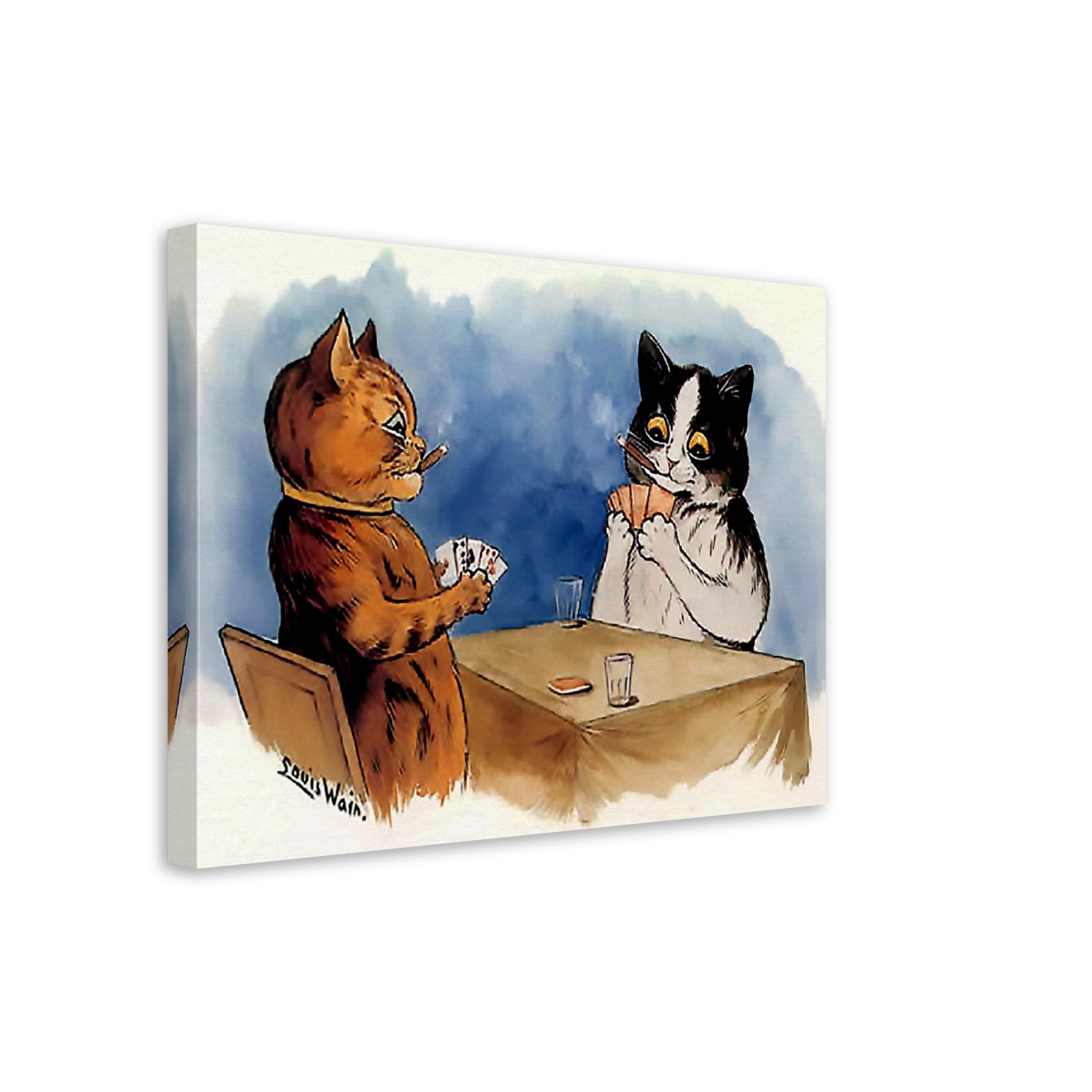 Cat Poker Canvas Print, Louis Wain Canvas - Cats Playing Poker - Louis Wain Cat Canvas Print - WallArtPrints4U