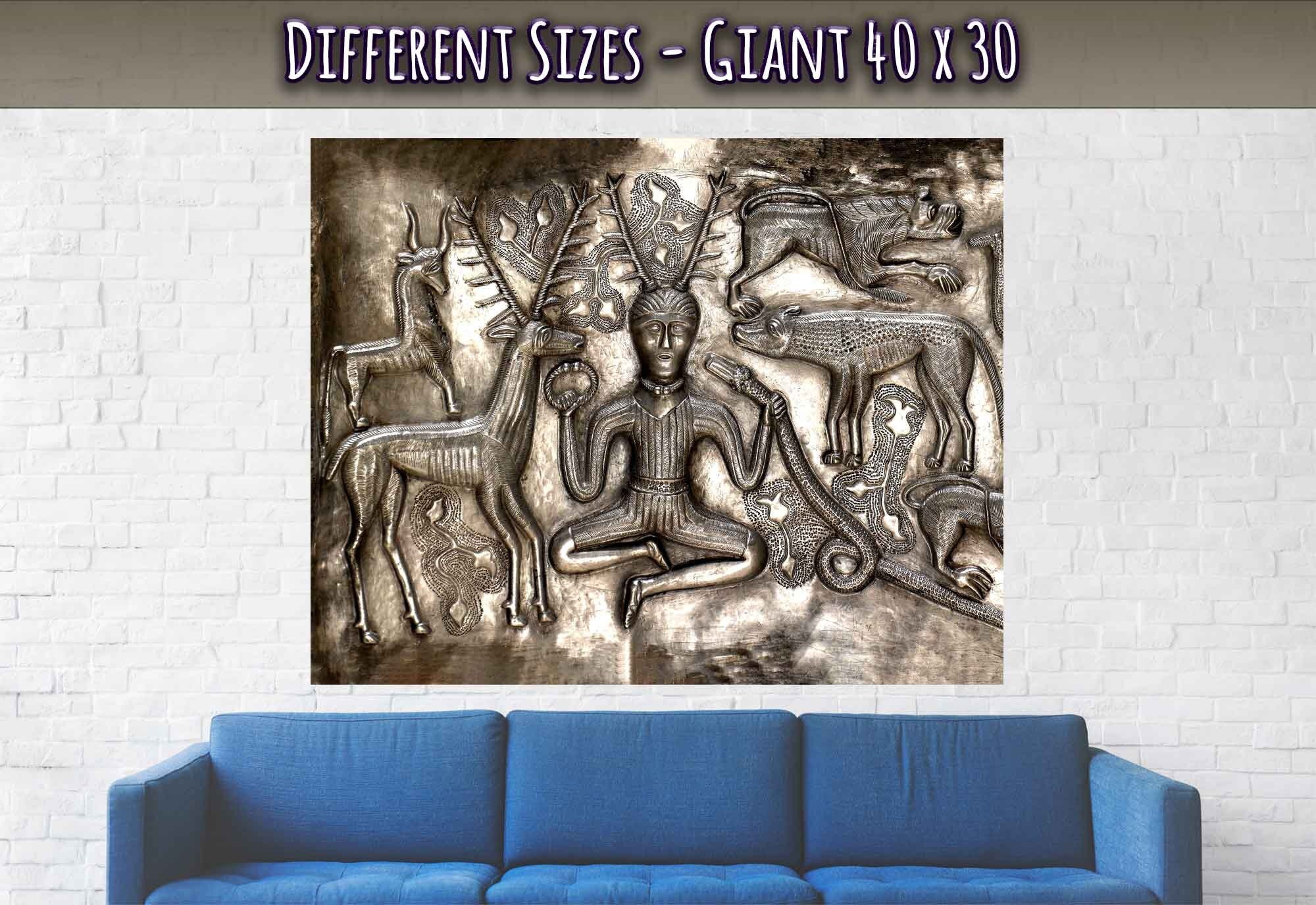 Cernunos Poster, Horned God Poster Print, Gundestrup Cauldron, 200 - 300 Bc - WallArtPrints4U