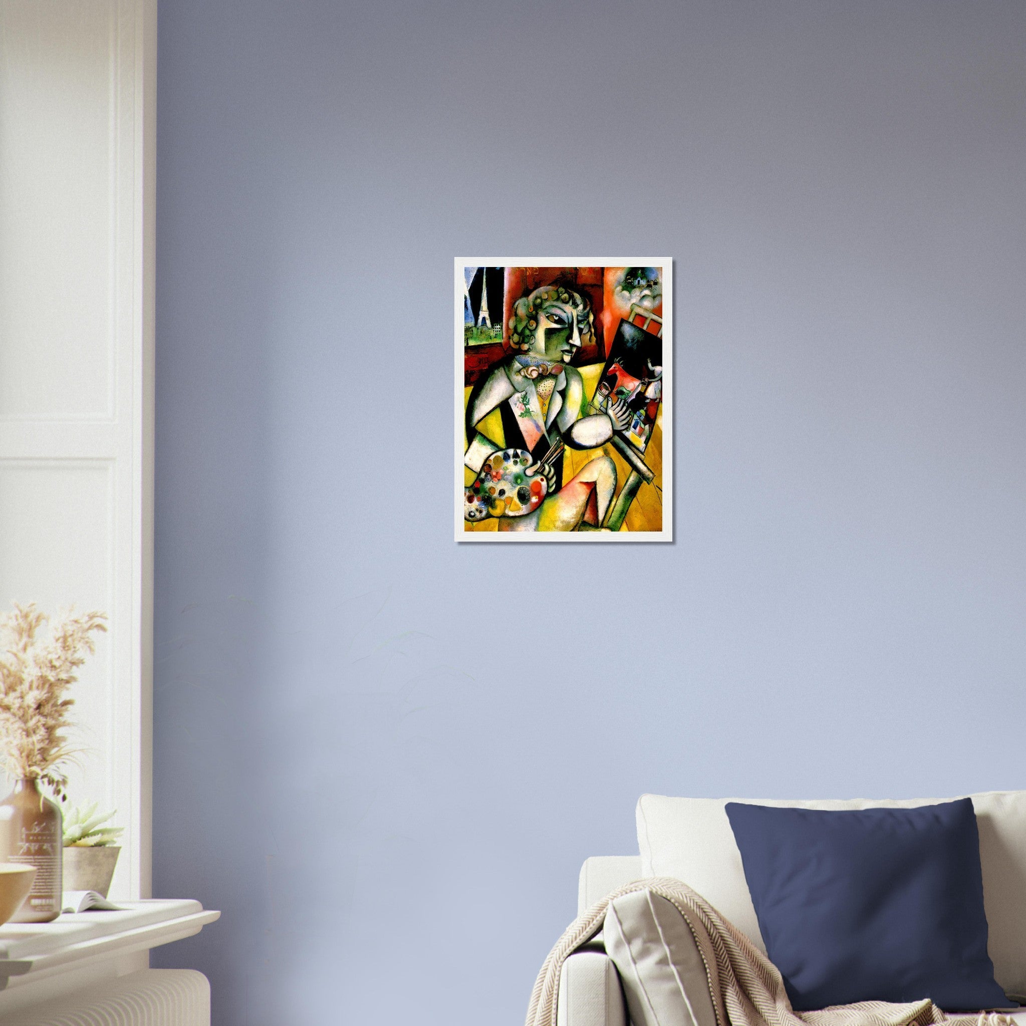 Chagall Framed Print, Marc Chagall Self Portrait With Seven Fingers - Chagall Self Portrait Framed Print - WallArtPrints4U