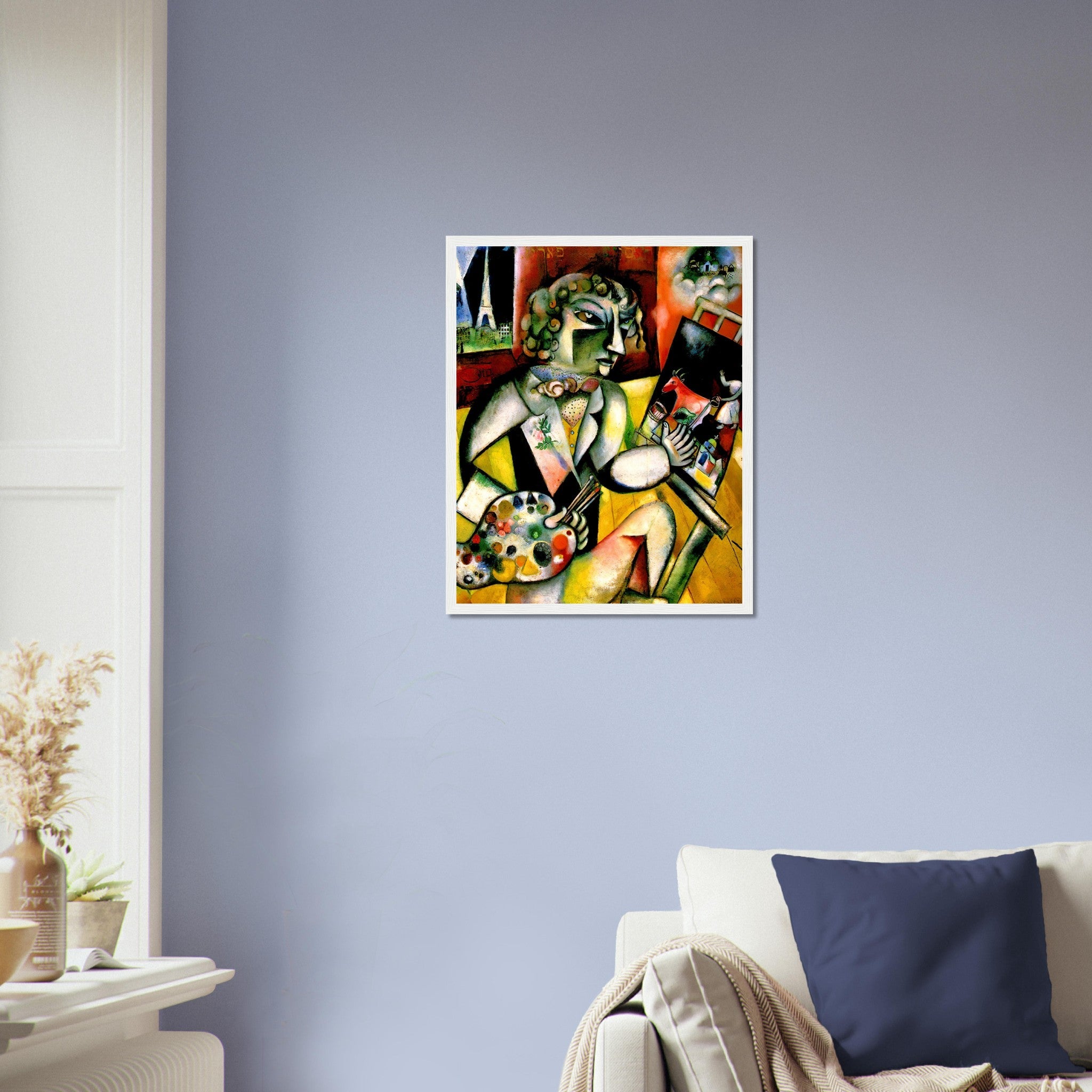 Chagall Framed Print, Marc Chagall Self Portrait With Seven Fingers - Chagall Self Portrait Framed Print - WallArtPrints4U