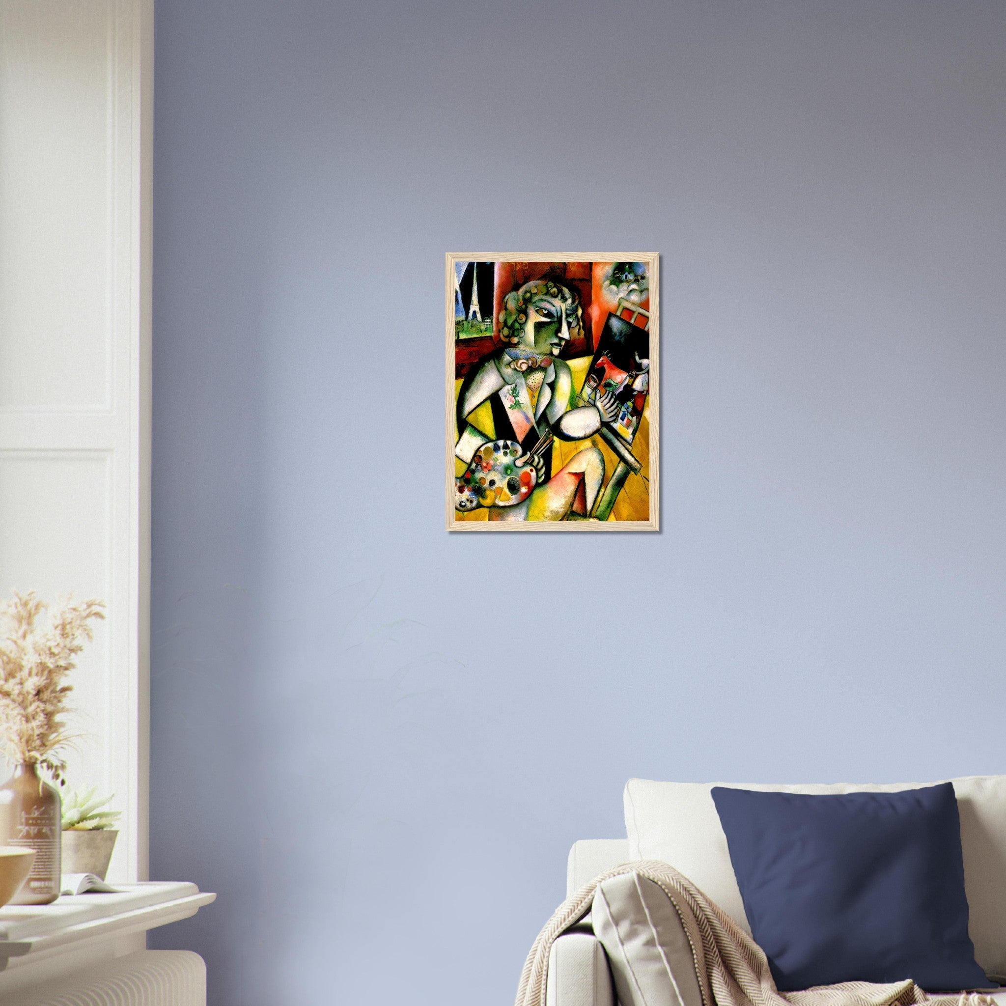 Chagall Framed Print, Marc Chagall Self Portrait With Seven Fingers - Chagall Self Portrait Framed Print - WallArtPrints4U