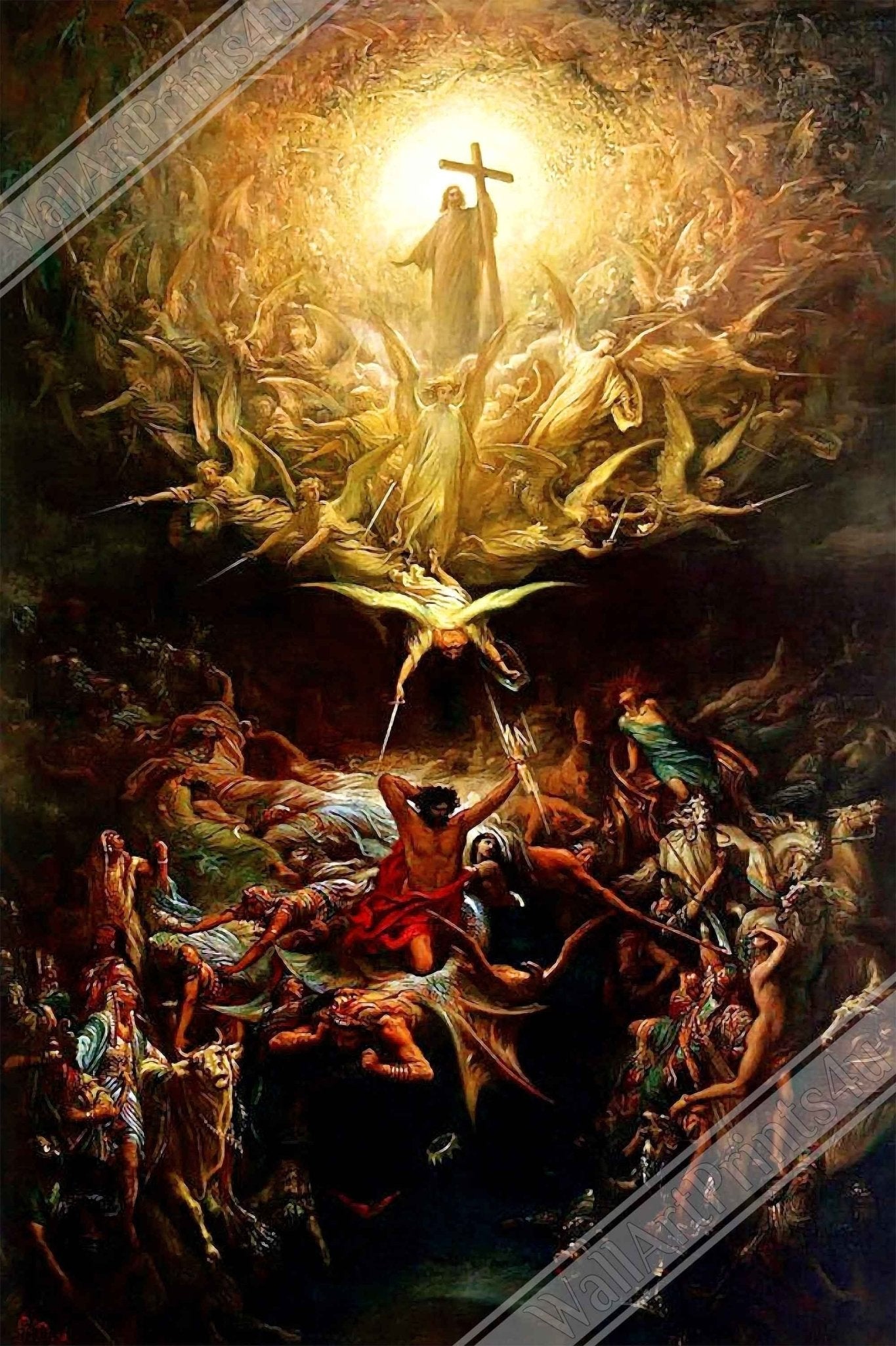 Christianity Canvas, The Triumph Of Christianity Over Paganism, Gustav Dore Canvas Print - WallArtPrints4U