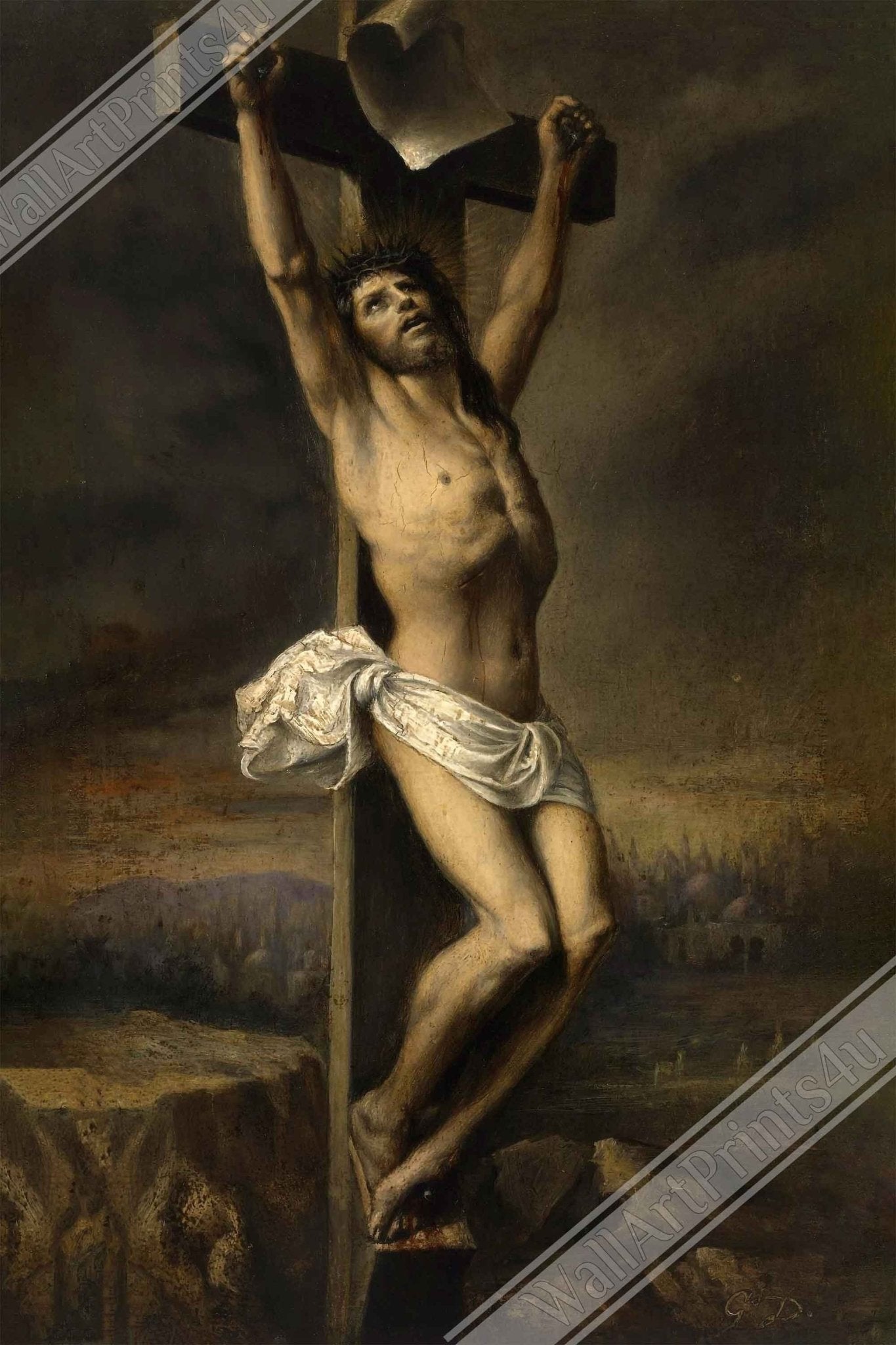 Christianity Poster, Christ On The Cross, Gustav Dore Print - WallArtPrints4U