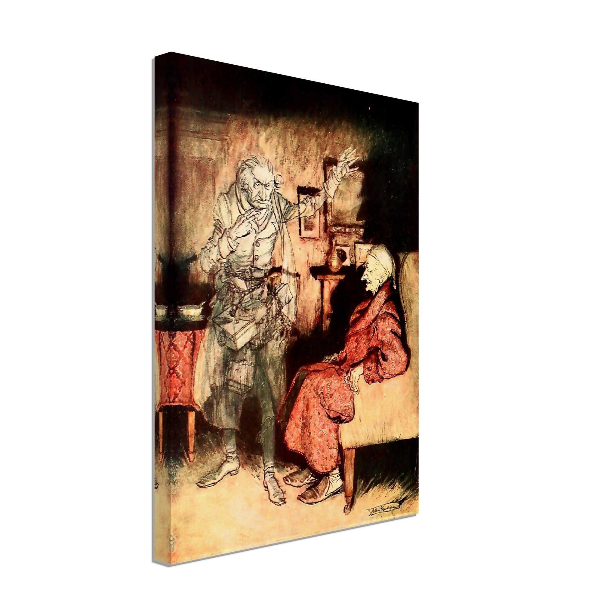 Christmas Carol Arthur Rackham Canvas - Scrooge And Christmas Past - Arthur Rackham Canvas Print - WallArtPrints4U
