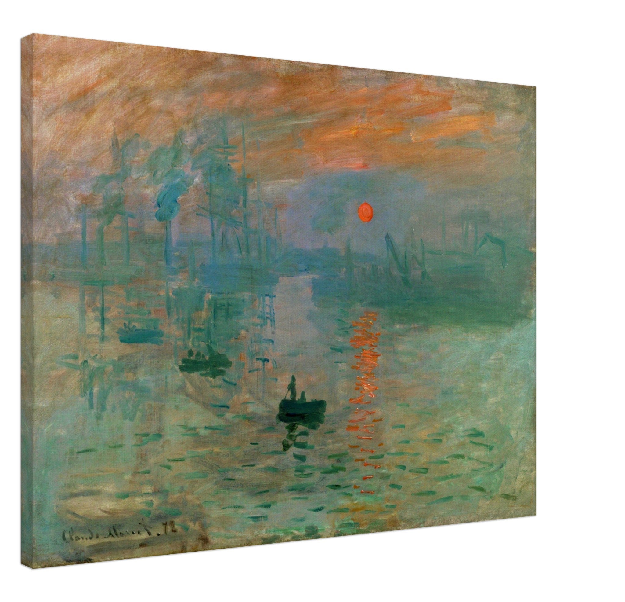 Claude Monet Canvas, Impression, Soleil Levant Canvas Print Impressionist Painting - WallArtPrints4U