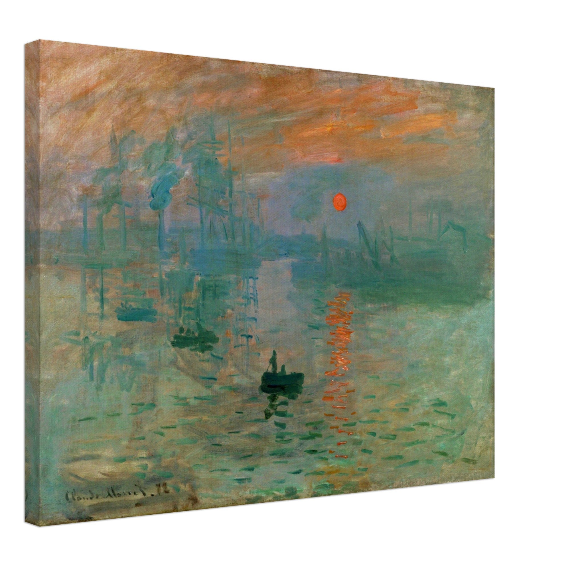 Claude Monet Canvas, Impression, Soleil Levant Canvas Print Impressionist Painting - WallArtPrints4U