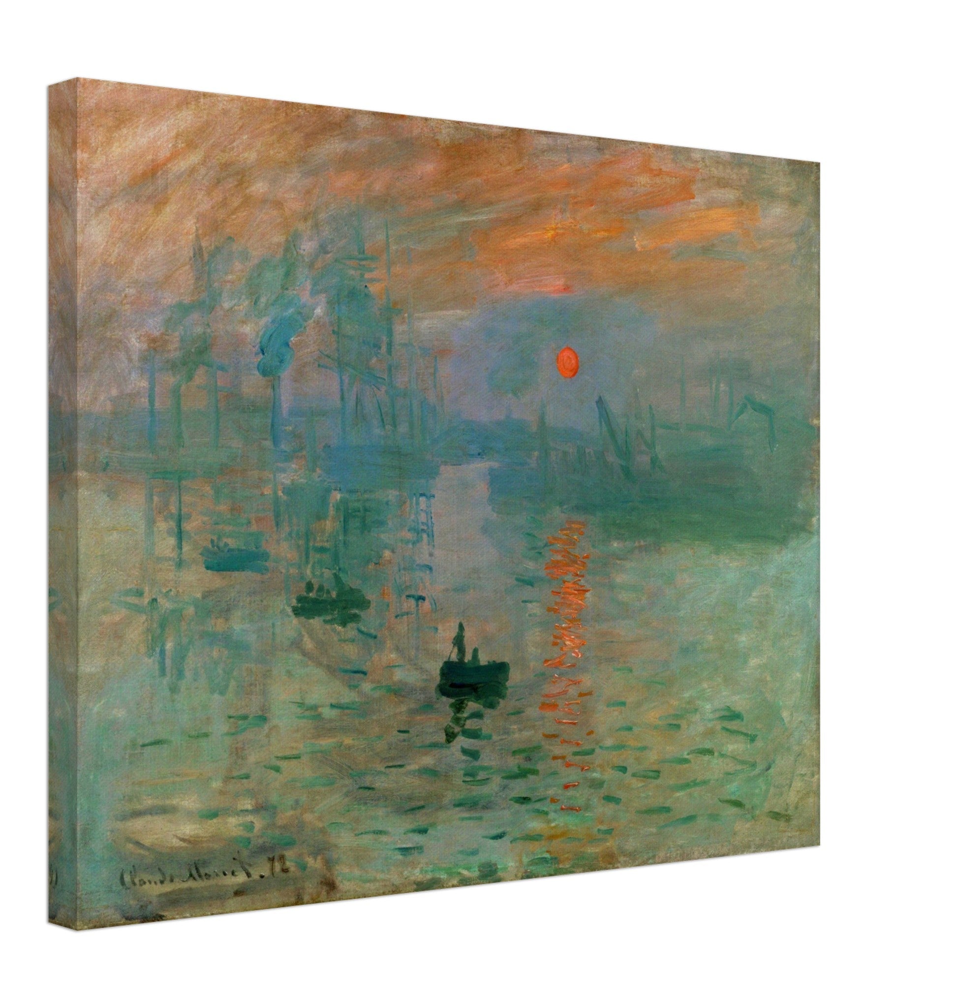 Claude Monet Canvas, Impression, Soleil Levant Canvas Print Impressionist Painting - WallArtPrints4U