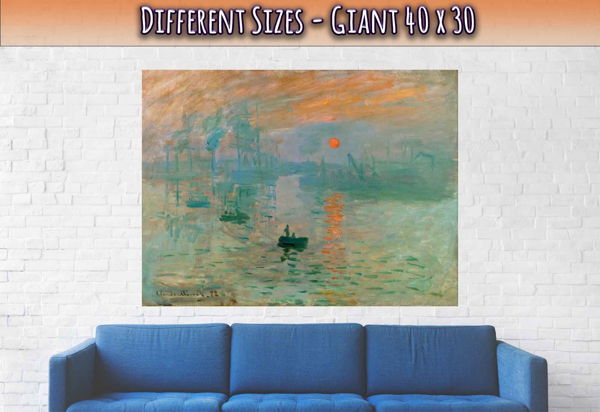 Claude Monet Poster, Impression, Soleil Levant Print Impressionist Painting - WallArtPrints4U