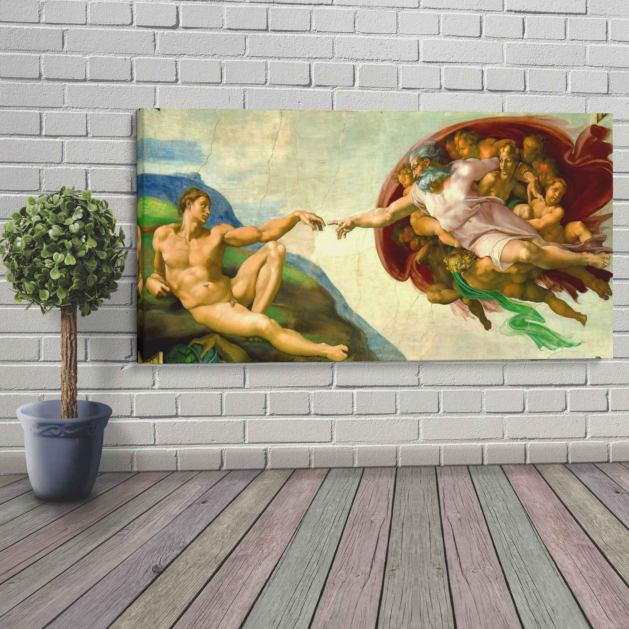 Creation Of Adam Canvas Print, Michelangelo, Creation Of Adam Canvas Sistine Chapel Ceiling - WallArtPrints4U