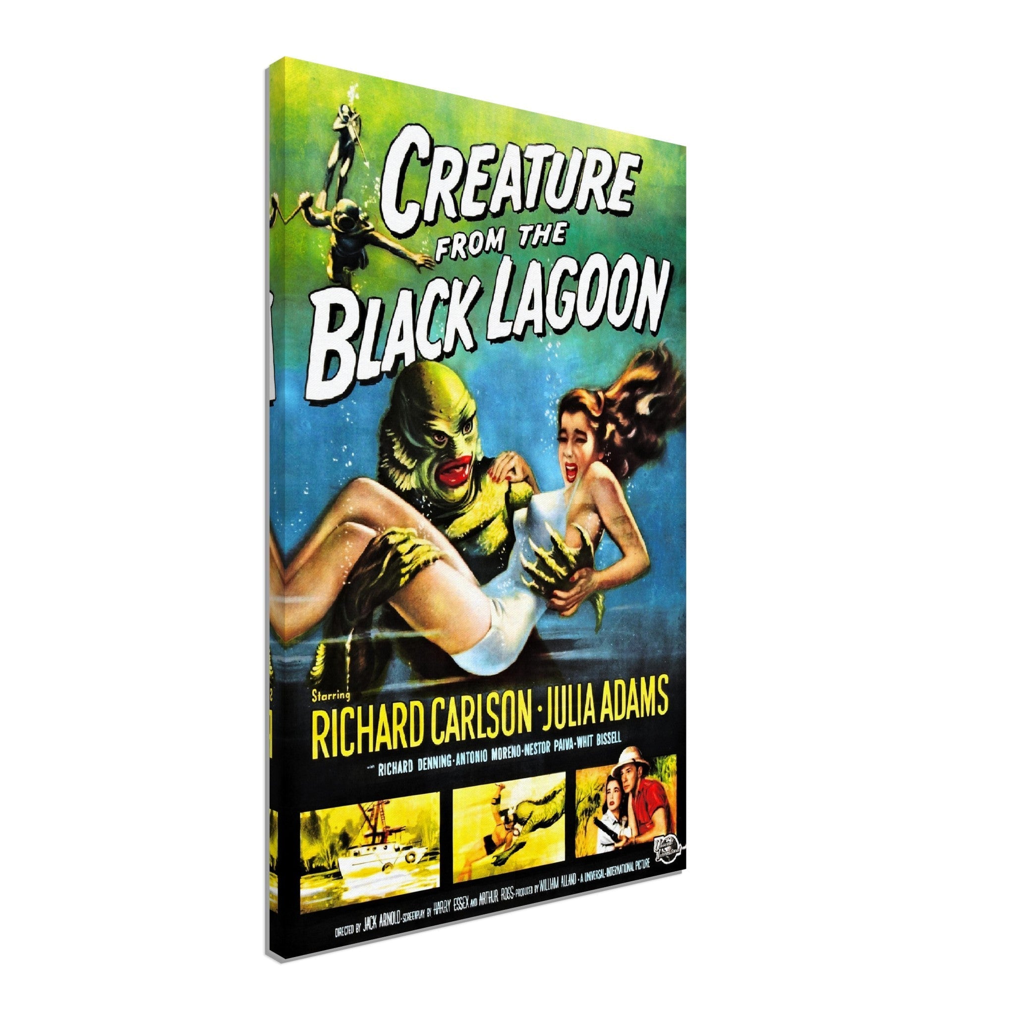 Creature From The Black Lagoon Canvas, Vintage Horror Movie Canvas 1954 - WallArtPrints4U