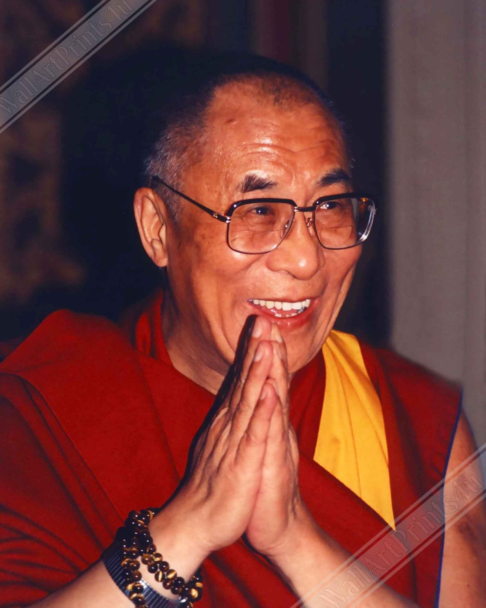 Dalai Lama Framed Print, Showing Gratitude - Dalai Lama Framed - WallArtPrints4U