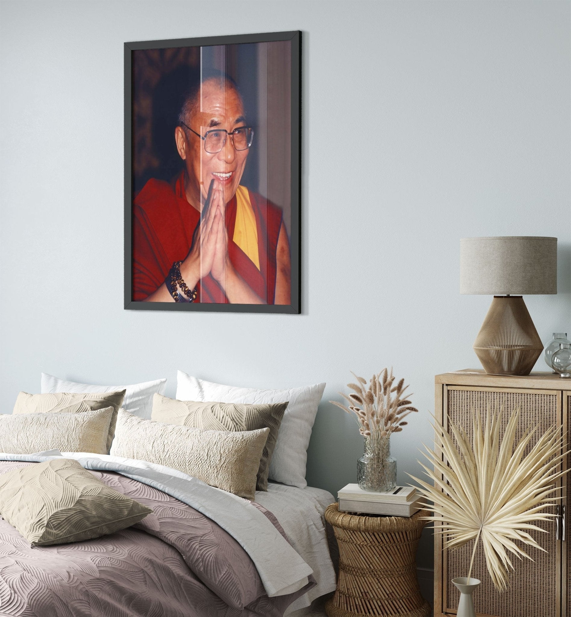 Dalai Lama Framed Print, Showing Gratitude - Dalai Lama Framed - WallArtPrints4U