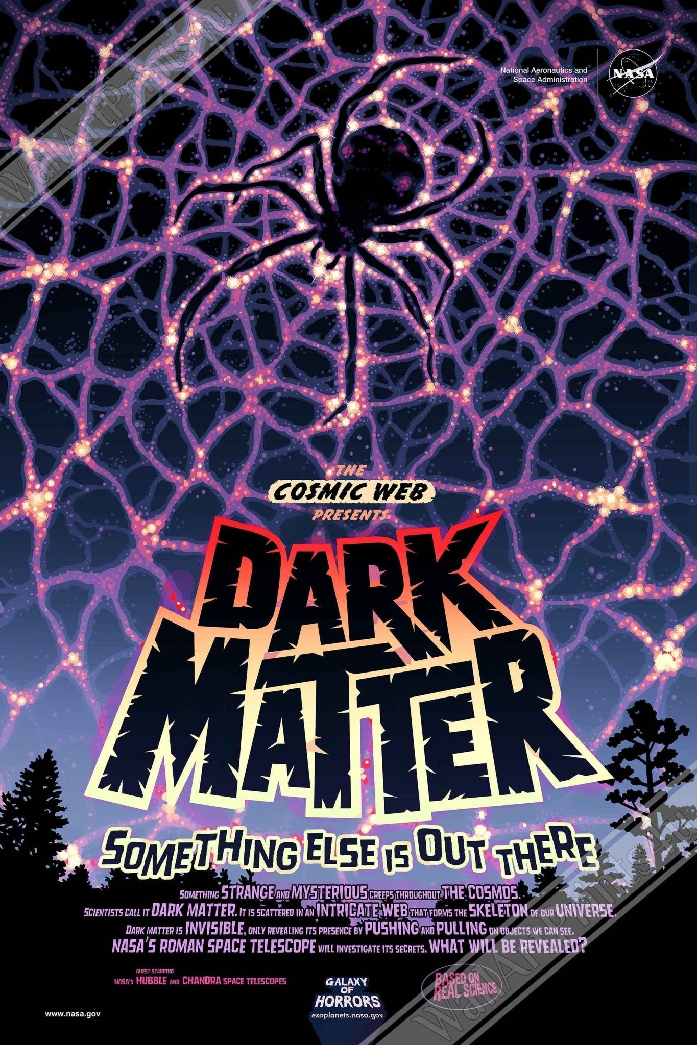 Dark Matter Canvas - Vintage Nasa Space Canvas Halloween Comic Version Designed By Nasa - WallArtPrints4U