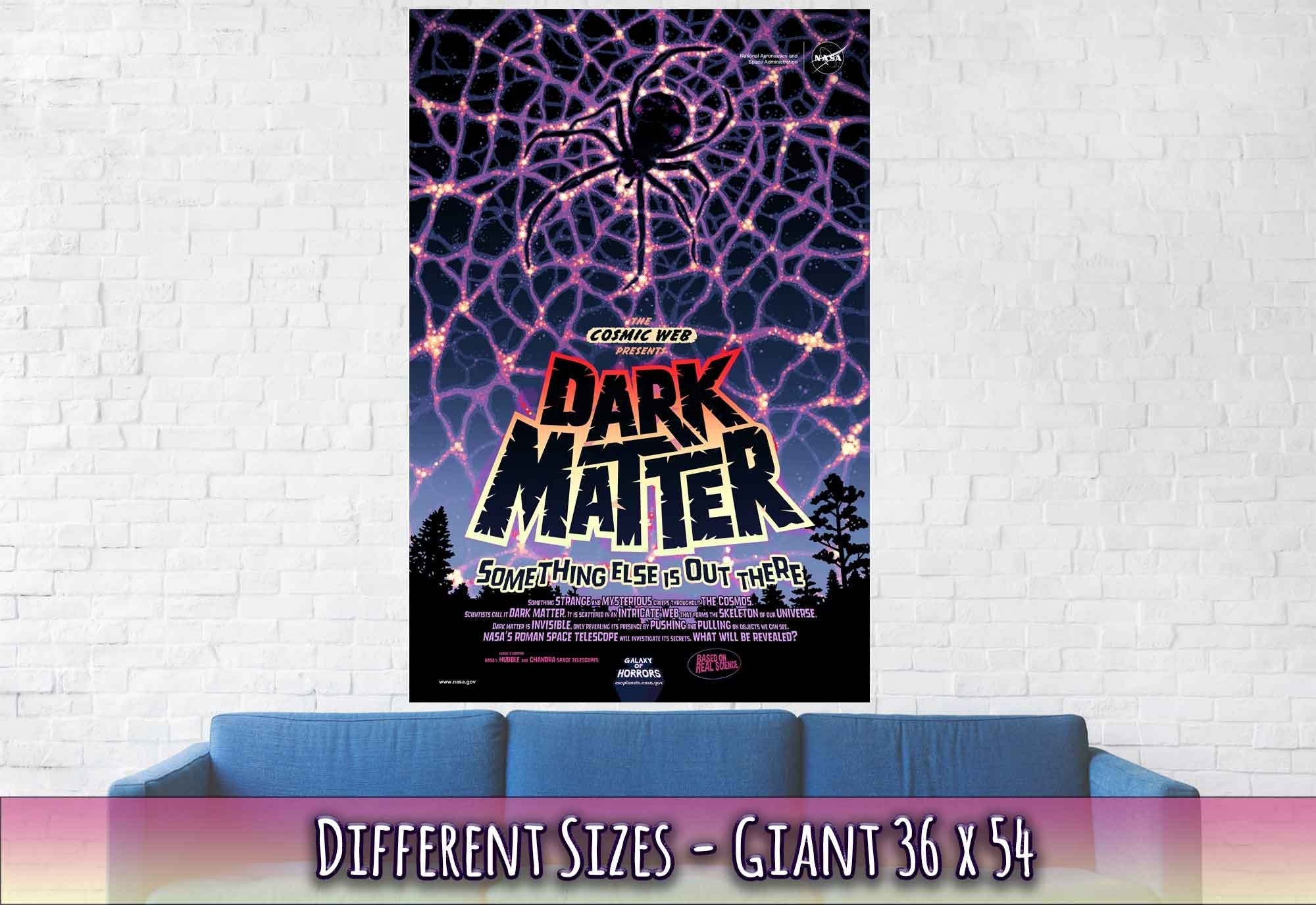 Dark Matter Poster - Vintage Nasa Space Poster Halloween Comic Version Designed By Nasa - WallArtPrints4U