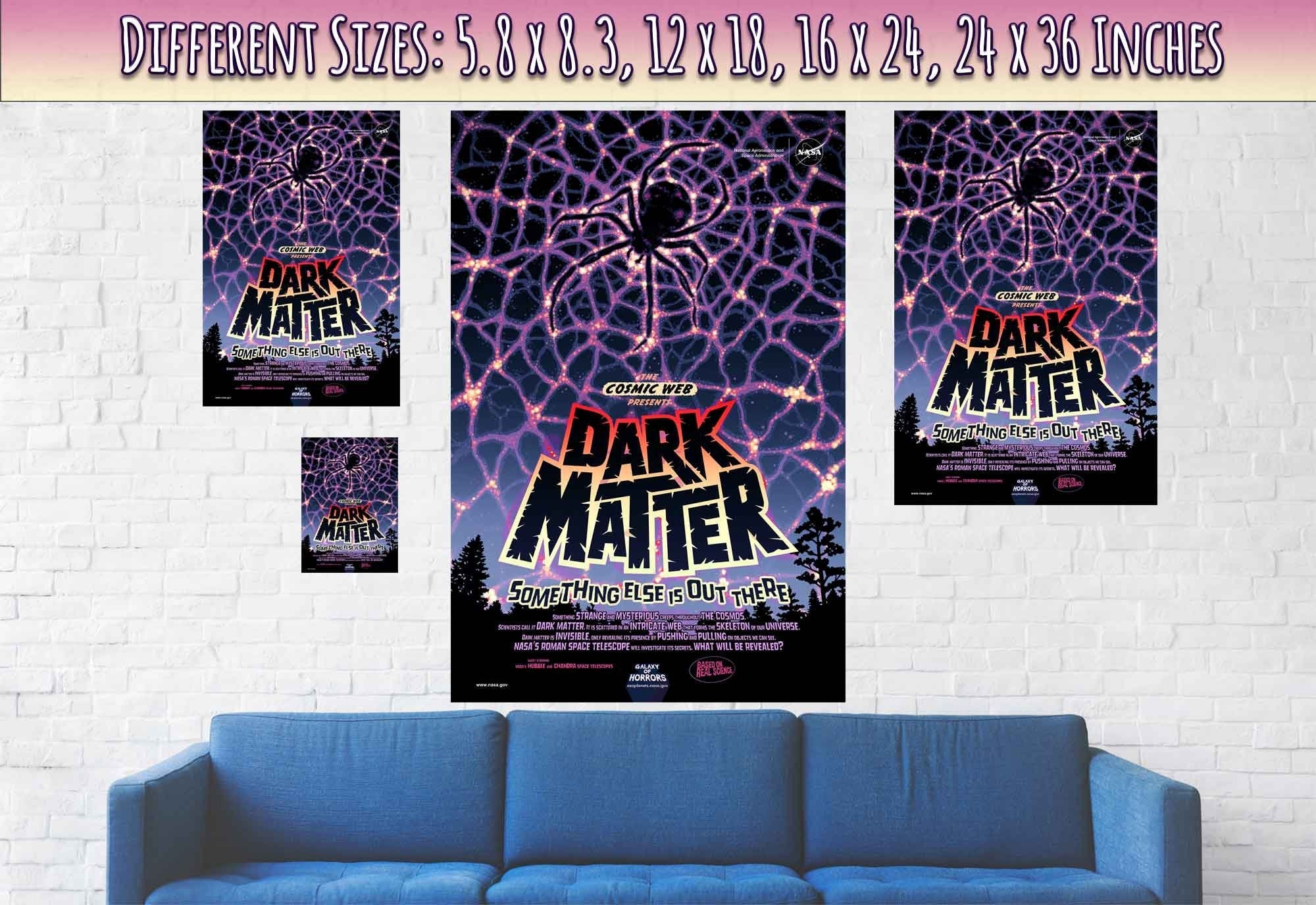 Dark Matter Poster - Vintage Nasa Space Poster Halloween Comic Version Designed By Nasa - WallArtPrints4U